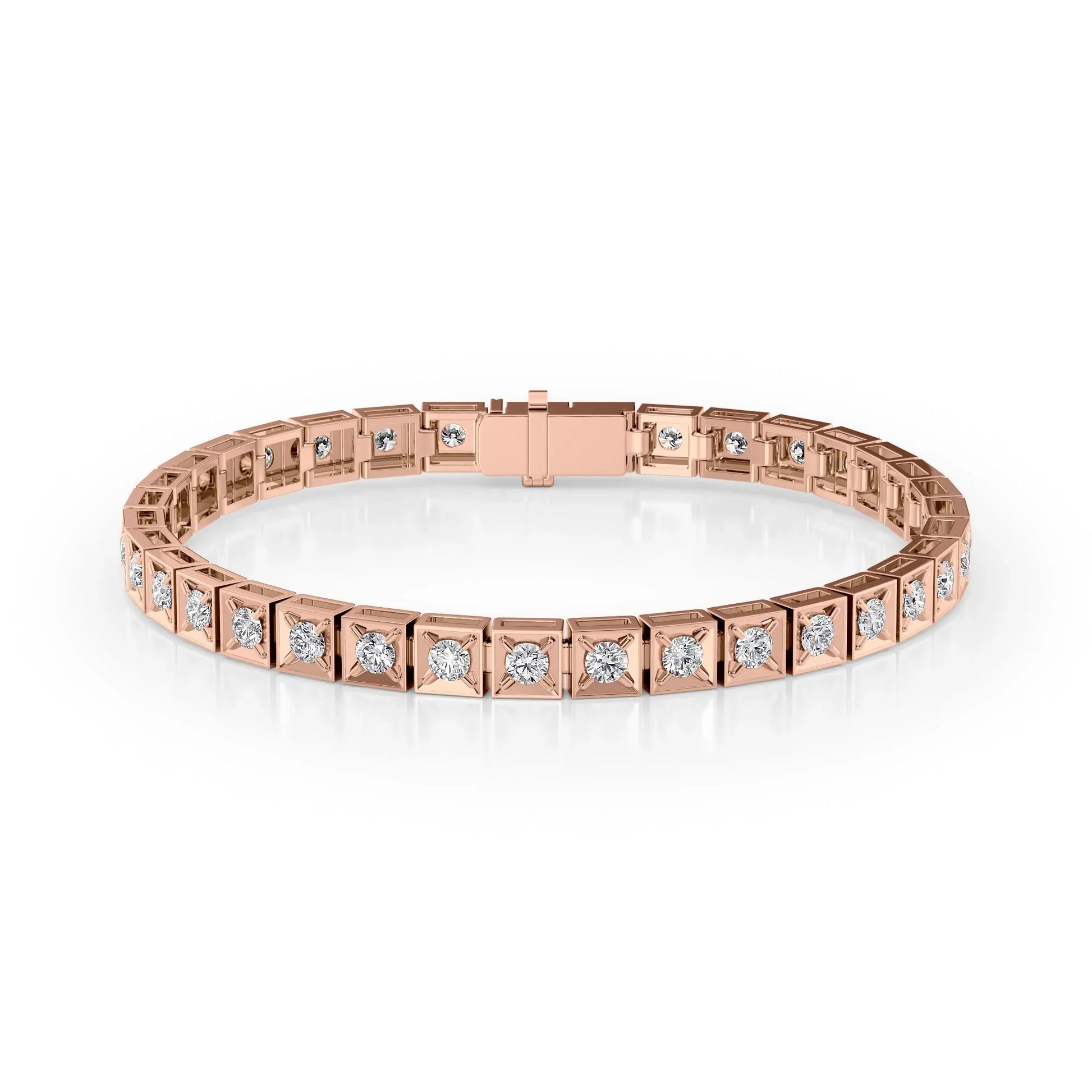 Round Lab Grown Diamond Chocolate Tennis Bracelet, EF Color, VS Clarity, IGI Certified