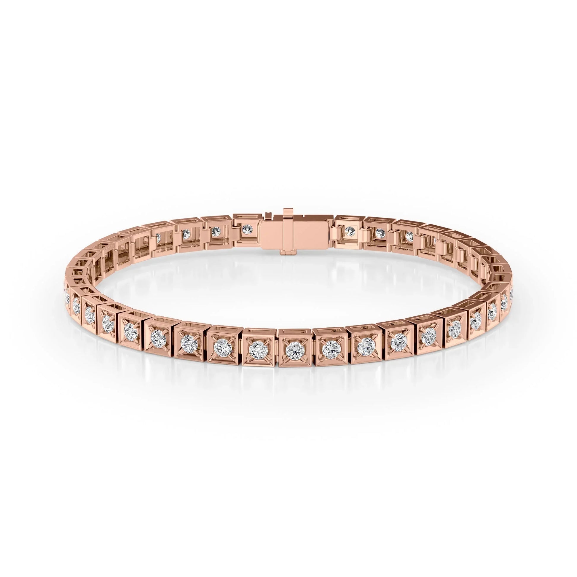 Round Lab Grown Diamond Chocolate Tennis Bracelet, EF Color, VS Clarity, IGI Certified