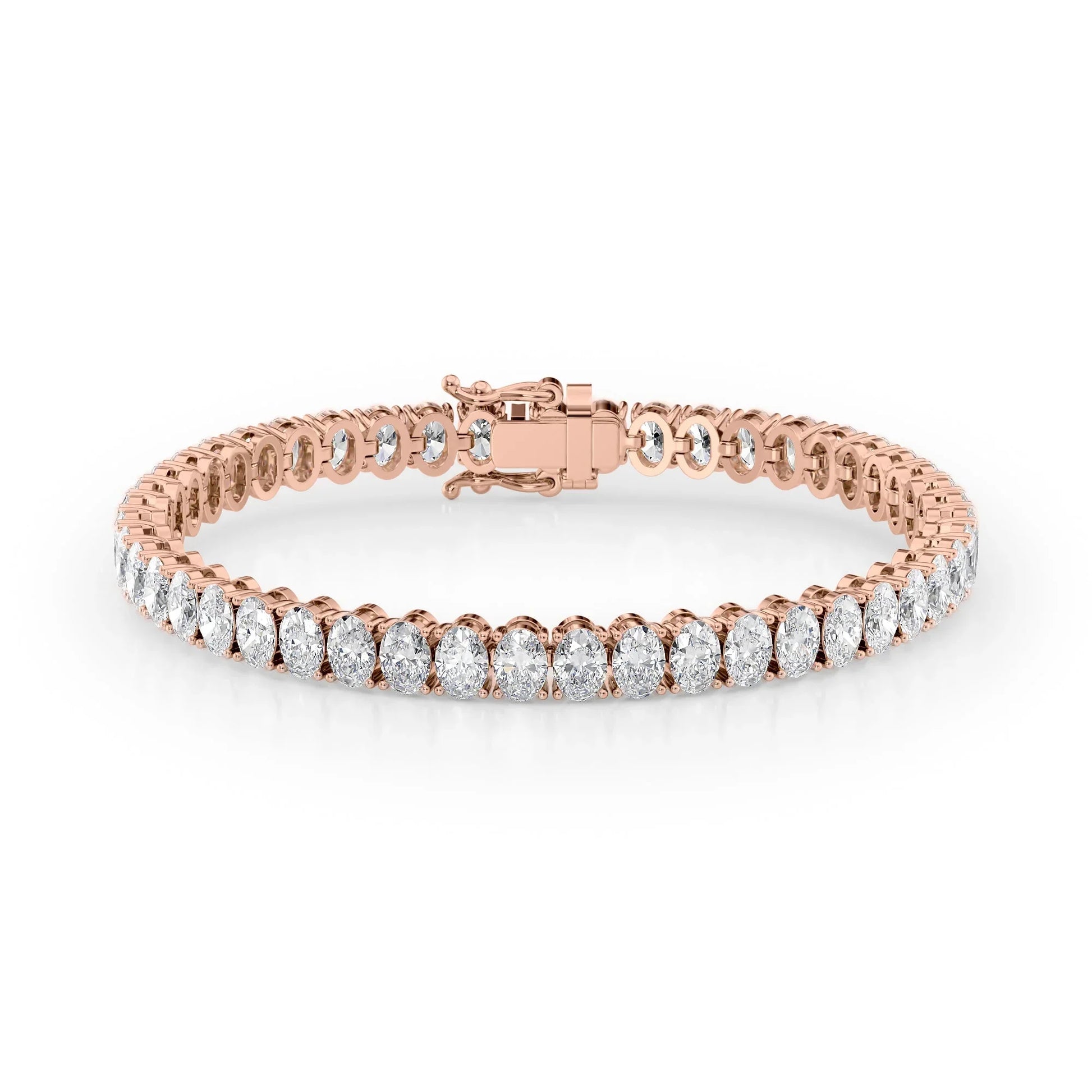 Oval Lab Grown Diamond Tennis Bracelet, EF Color, VS Clarity, IGI Certificate