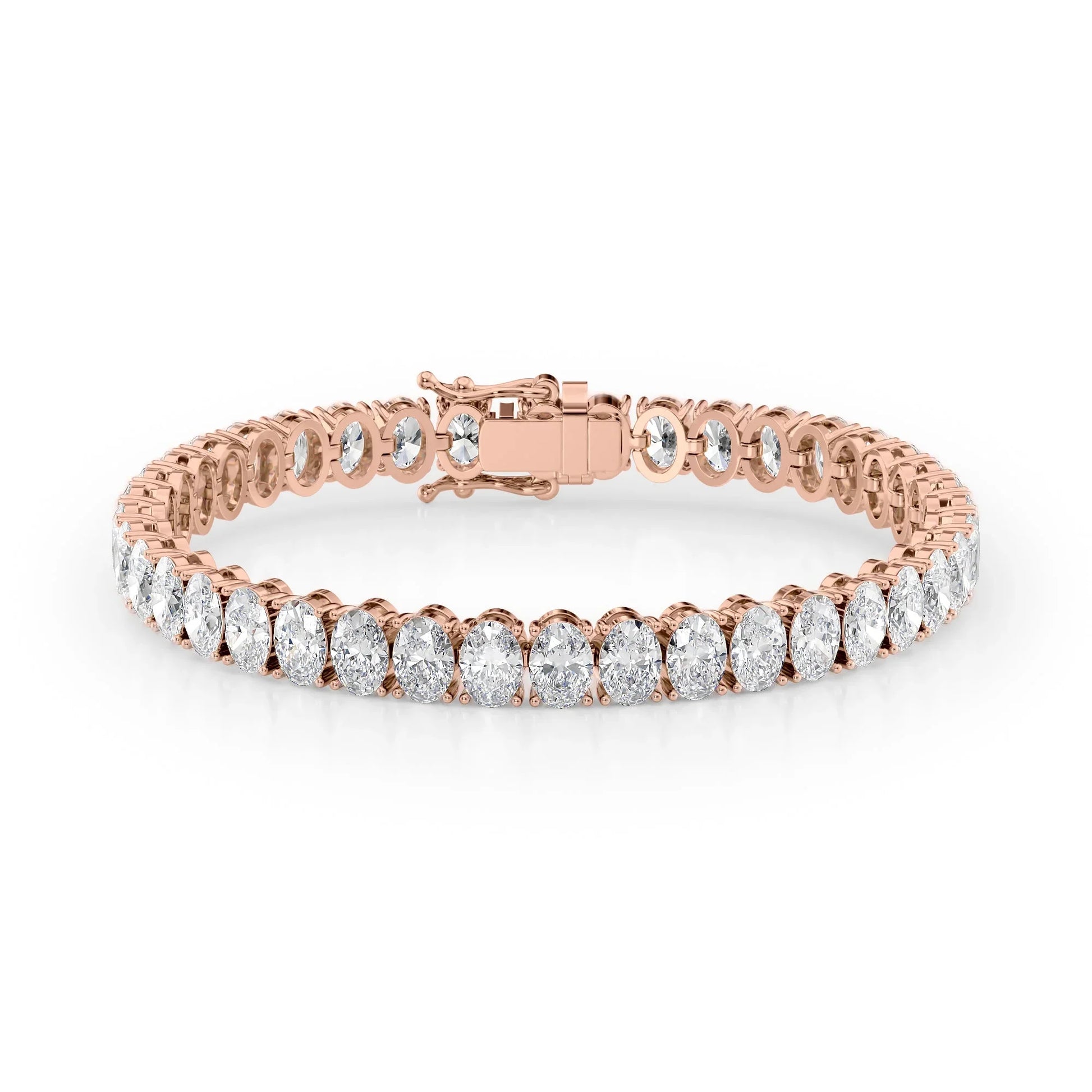 Oval Lab Grown Diamond Tennis Bracelet, EF Color, VS Clarity, IGI Certificate