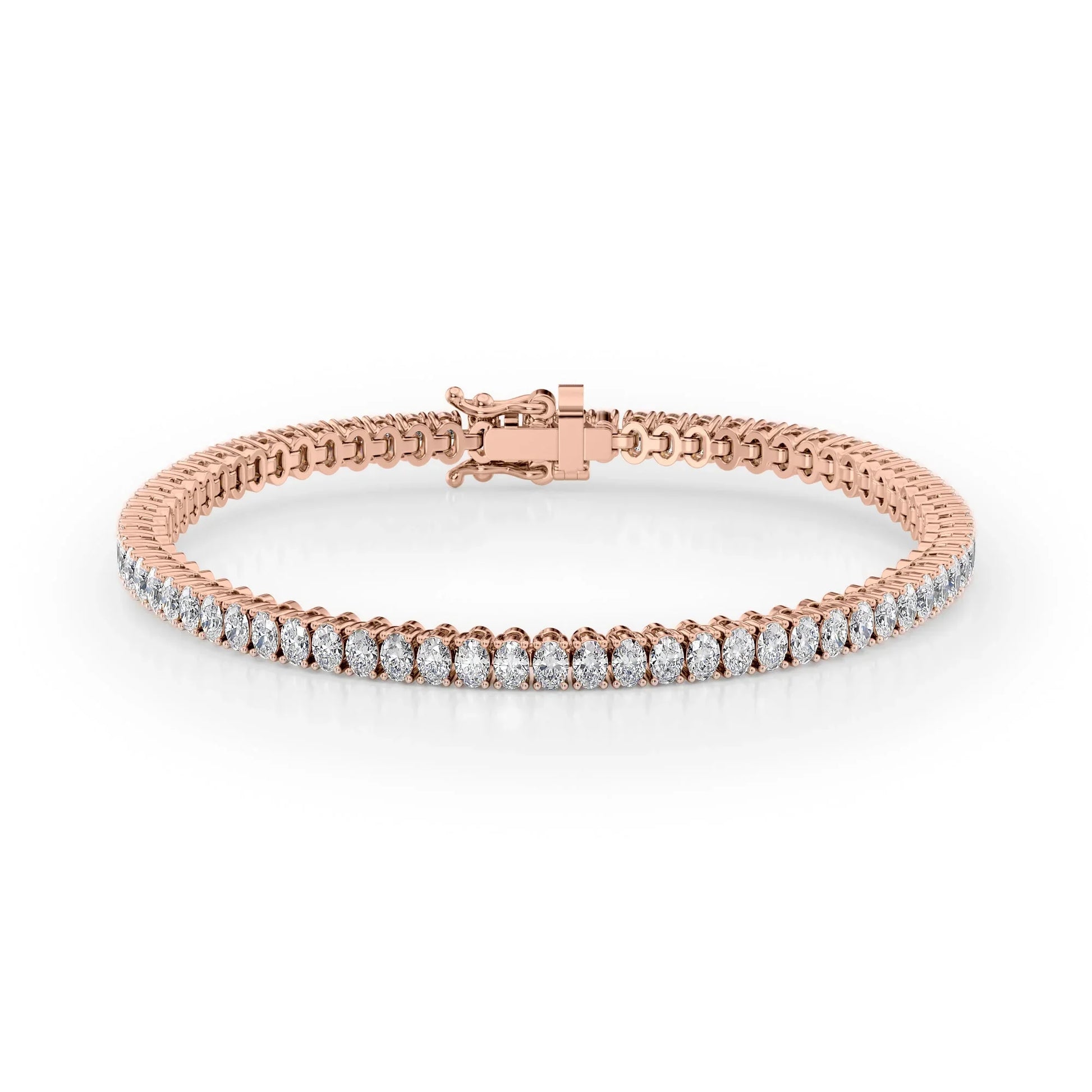 Oval Lab Grown Diamond Tennis Bracelet, EF Color, VS Clarity, IGI Certificate