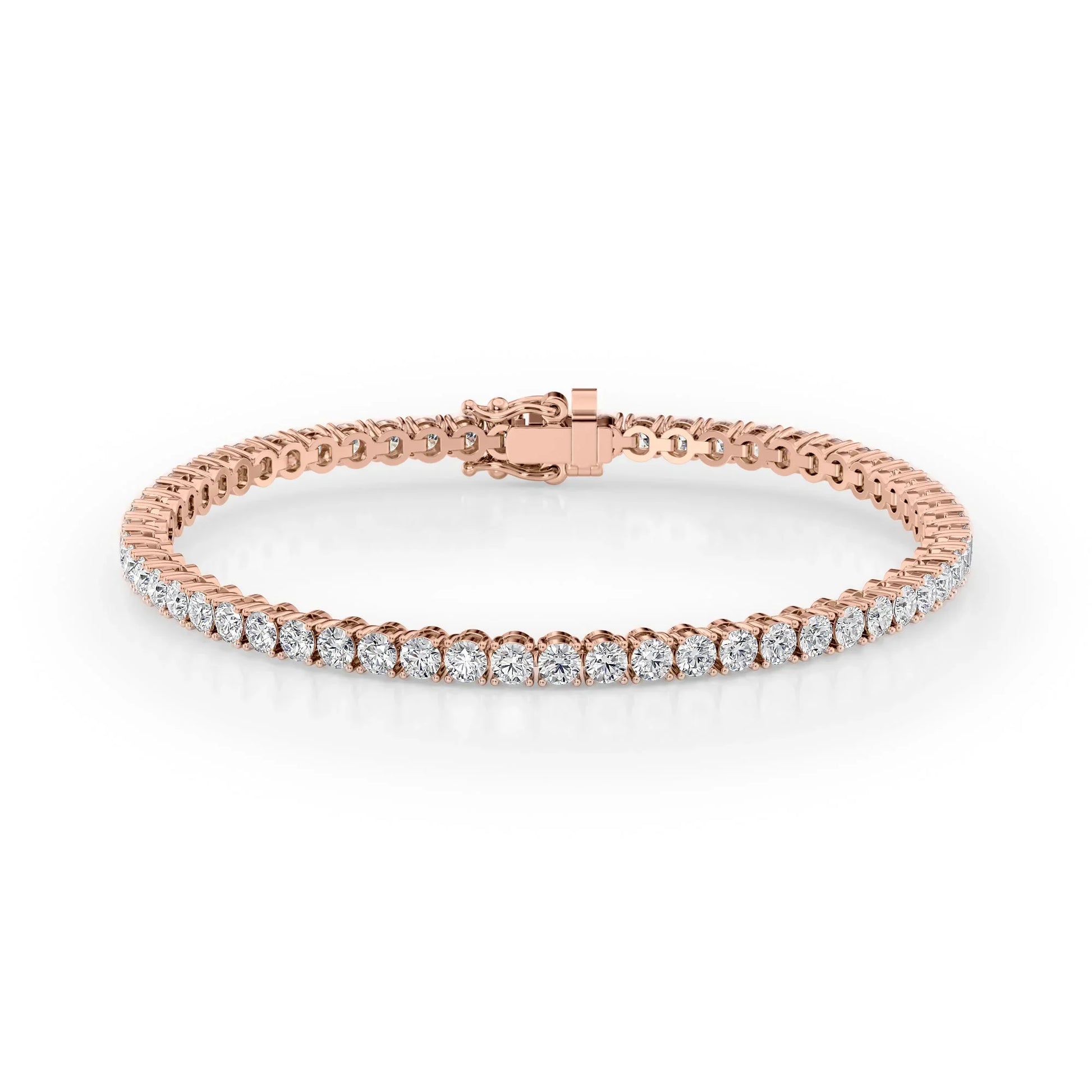 Round Lab Grown Diamond Tennis Bracelet, EF Color, VS Clarity, IGI Certificate