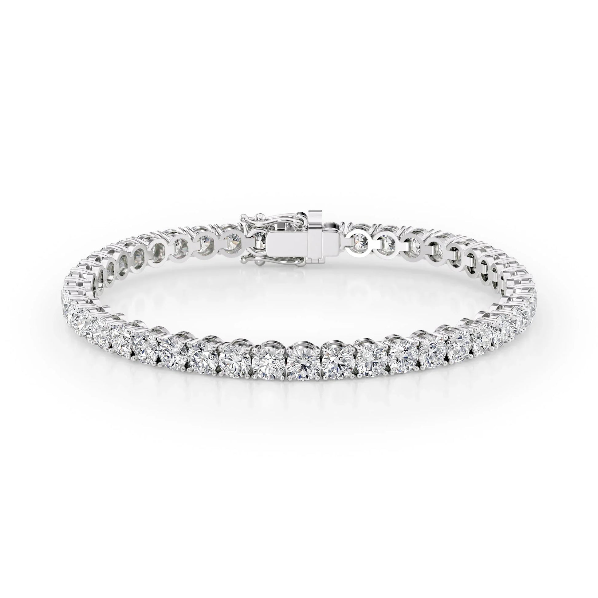Round Lab Grown Diamond Tennis Bracelet, EF Color, VS Clarity, IGI Certificate