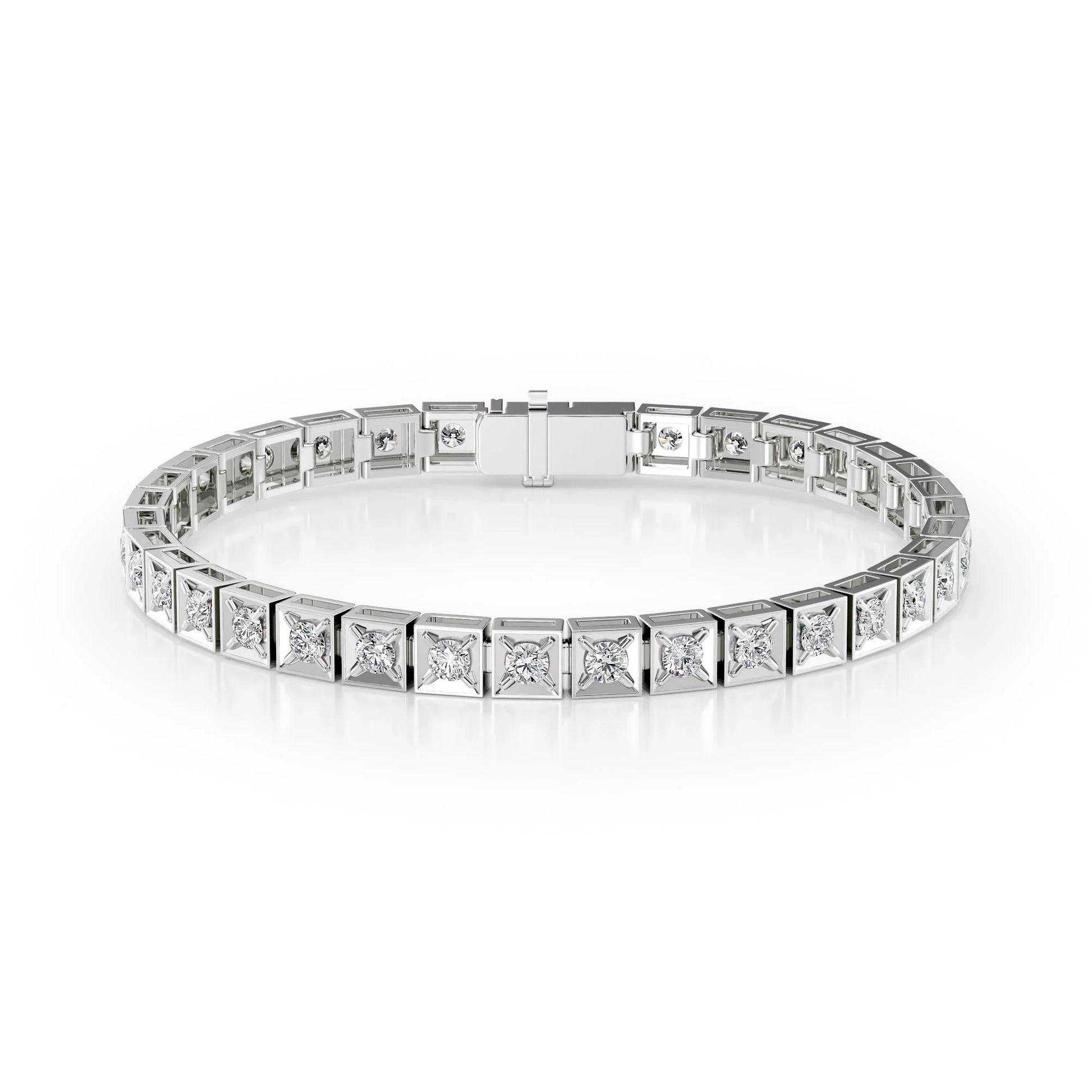 Round Lab Grown Diamond Chocolate Tennis Bracelet, EF Color, VS Clarity, IGI Certified