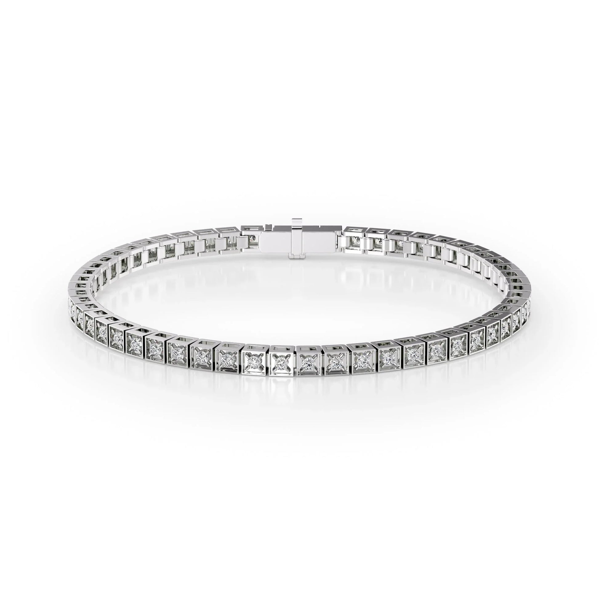 Round Lab Grown Diamond Chocolate Tennis Bracelet, EF Color, VS Clarity, IGI Certified
