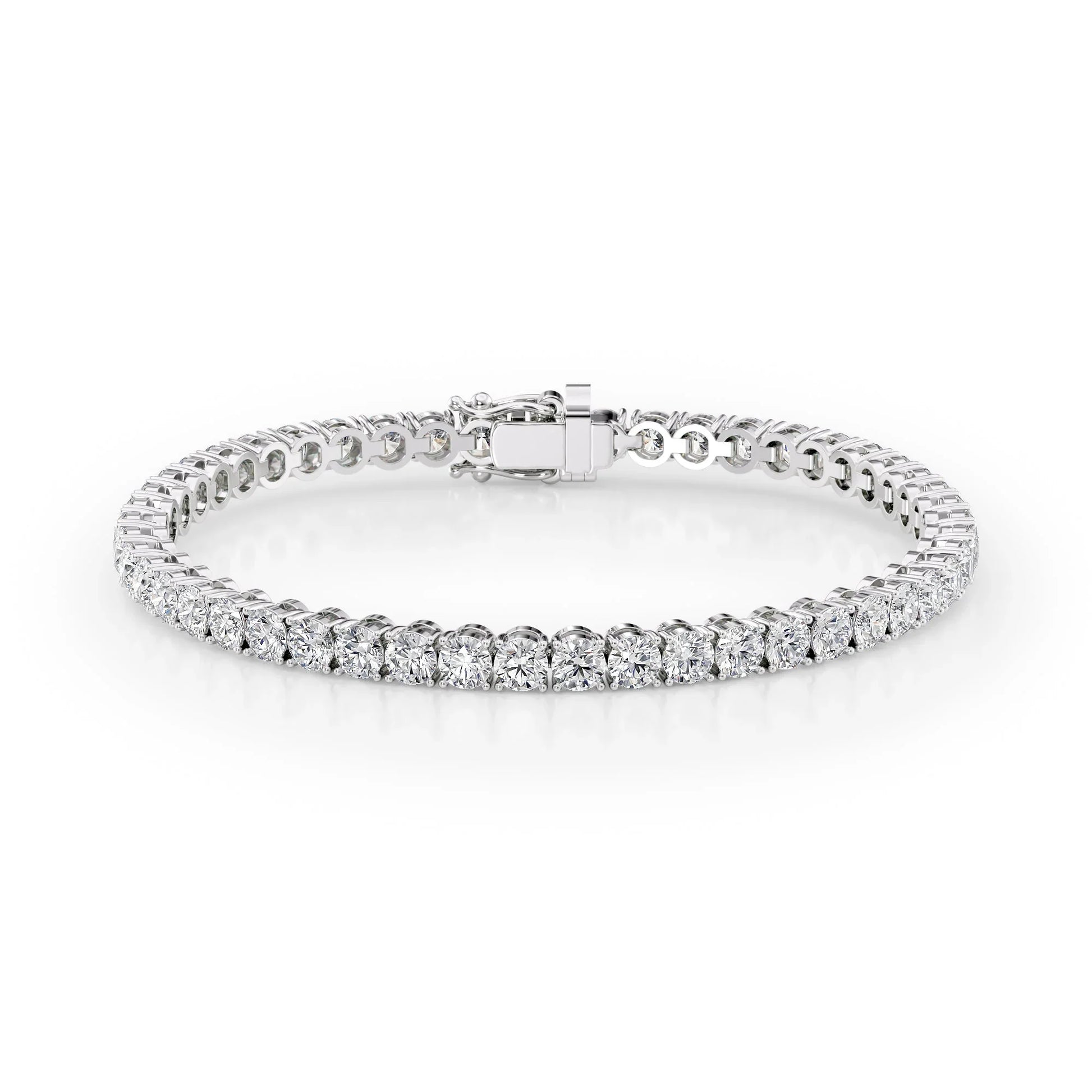 Round Lab Grown Diamond Tennis Bracelet, EF Color, VS Clarity, IGI Certificate