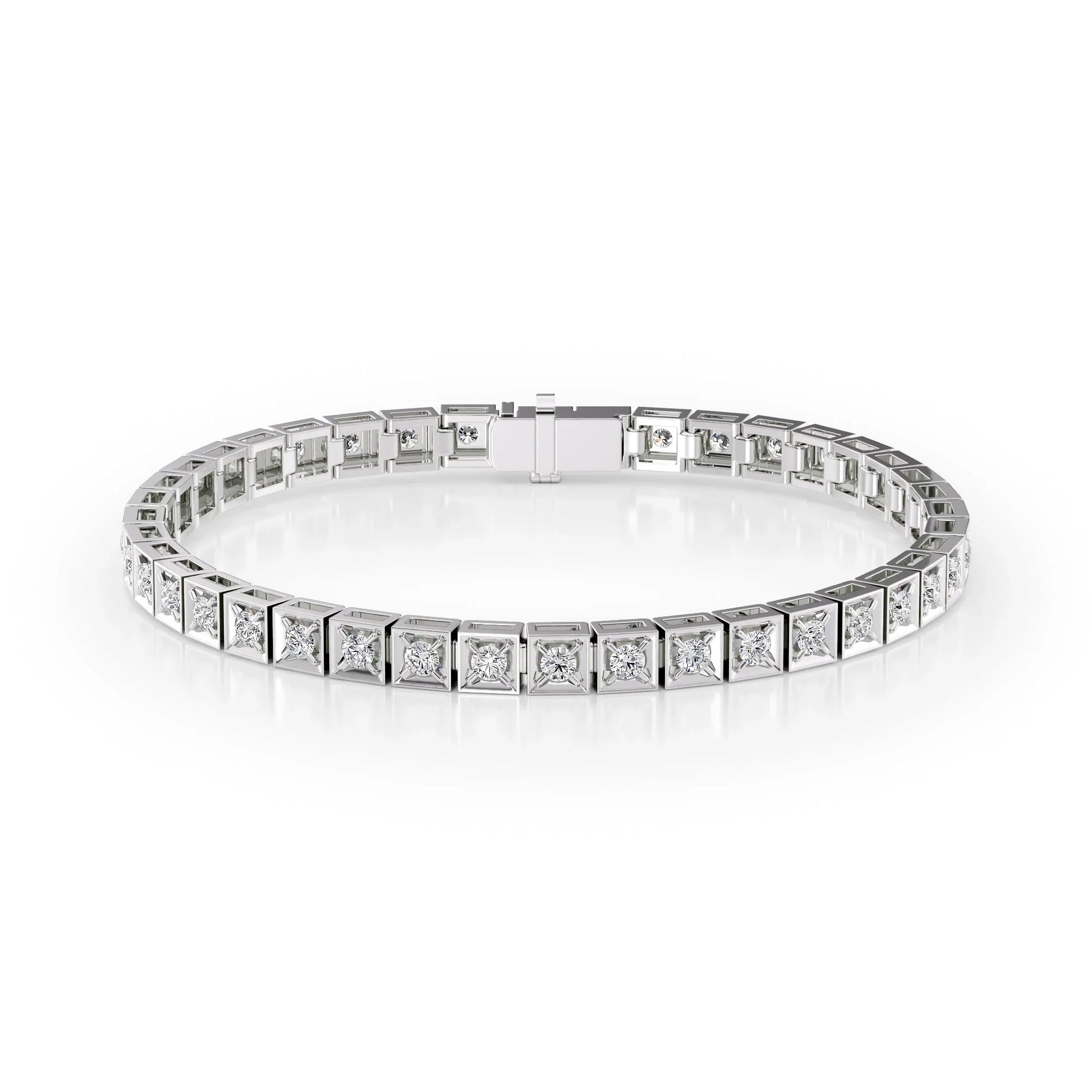 Round Lab Grown Diamond Chocolate Tennis Bracelet, EF Color, VS Clarity, IGI Certified