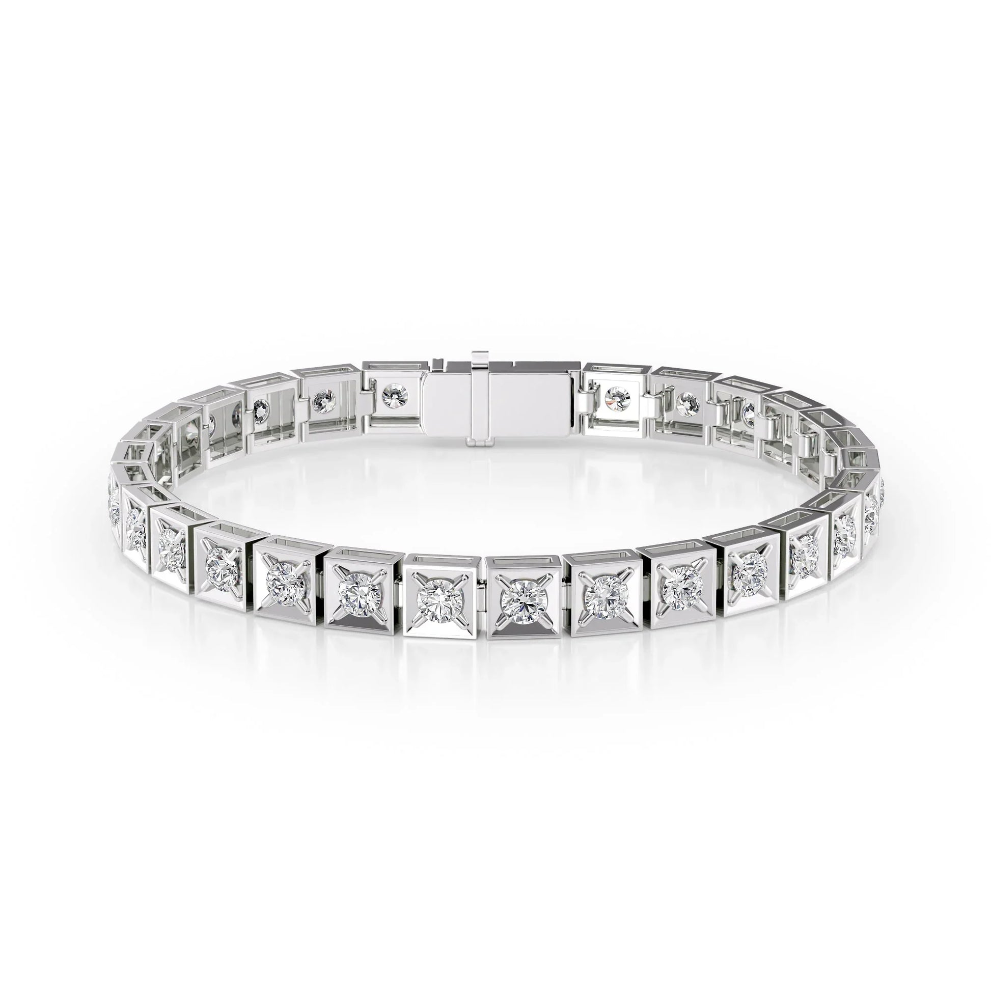 Round Lab Grown Diamond Chocolate Tennis Bracelet, EF Color, VS Clarity, IGI Certified