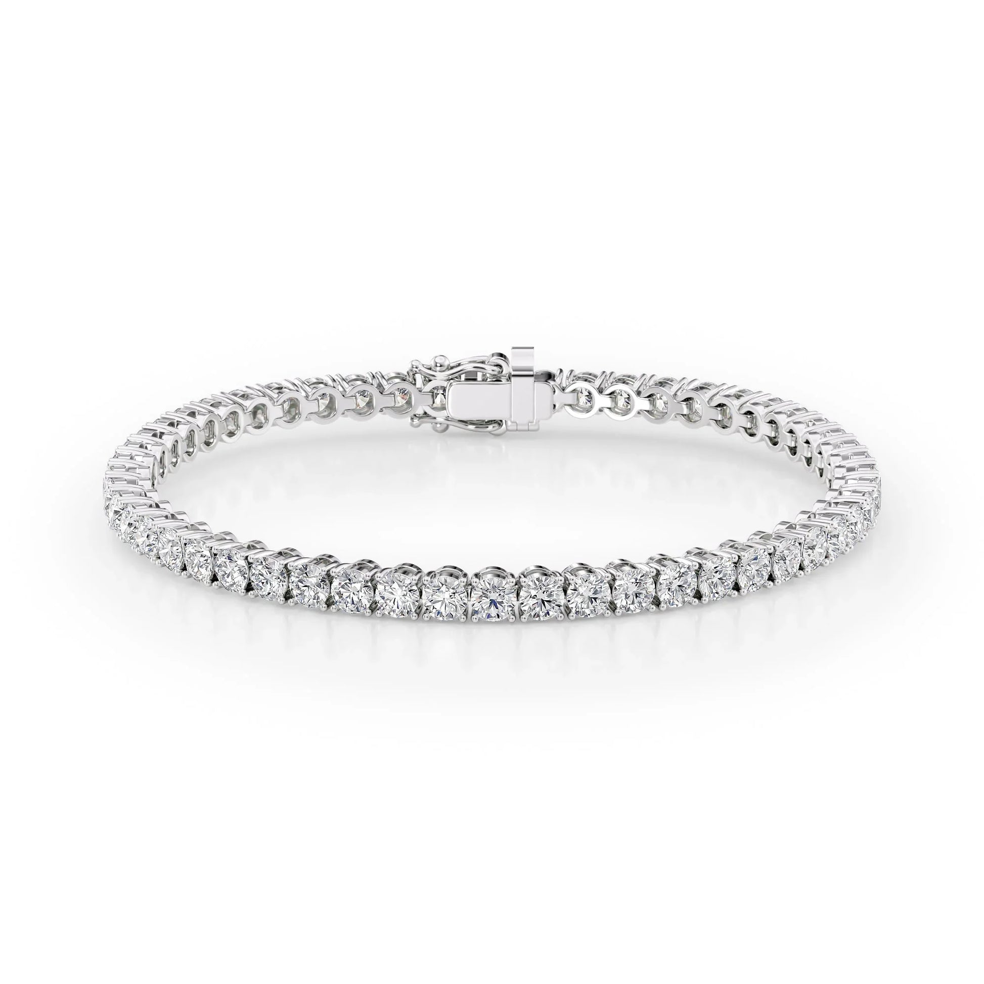 Round Lab Grown Diamond Tennis Bracelet, EF Color, VS Clarity, IGI Certificate