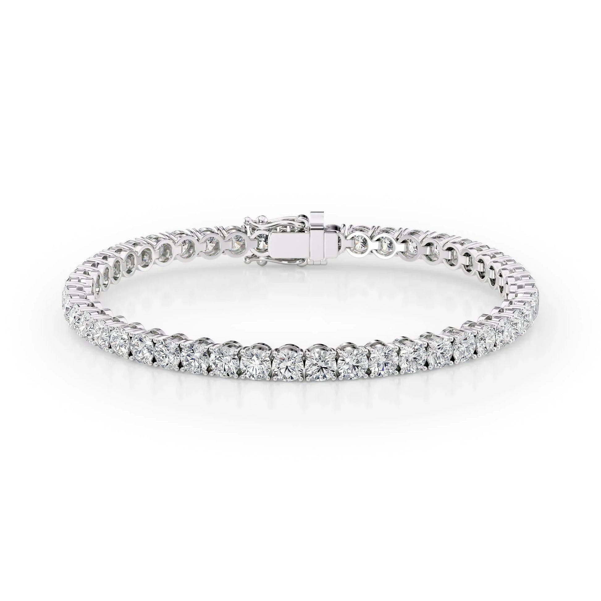 Round Lab Grown Diamond Tennis Bracelet, EF Color, VS Clarity, IGI Certificate