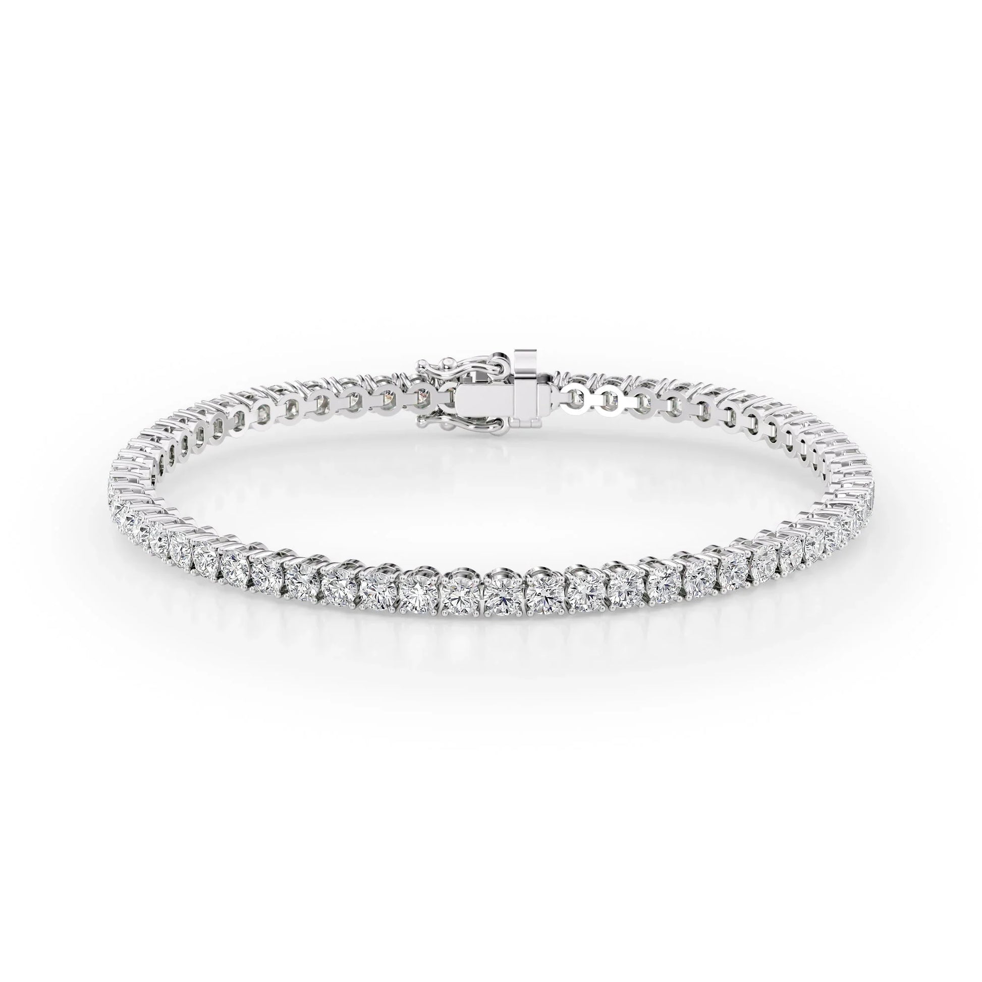Round Lab Grown Diamond Tennis Bracelet, EF Color, VS Clarity, IGI Certificate