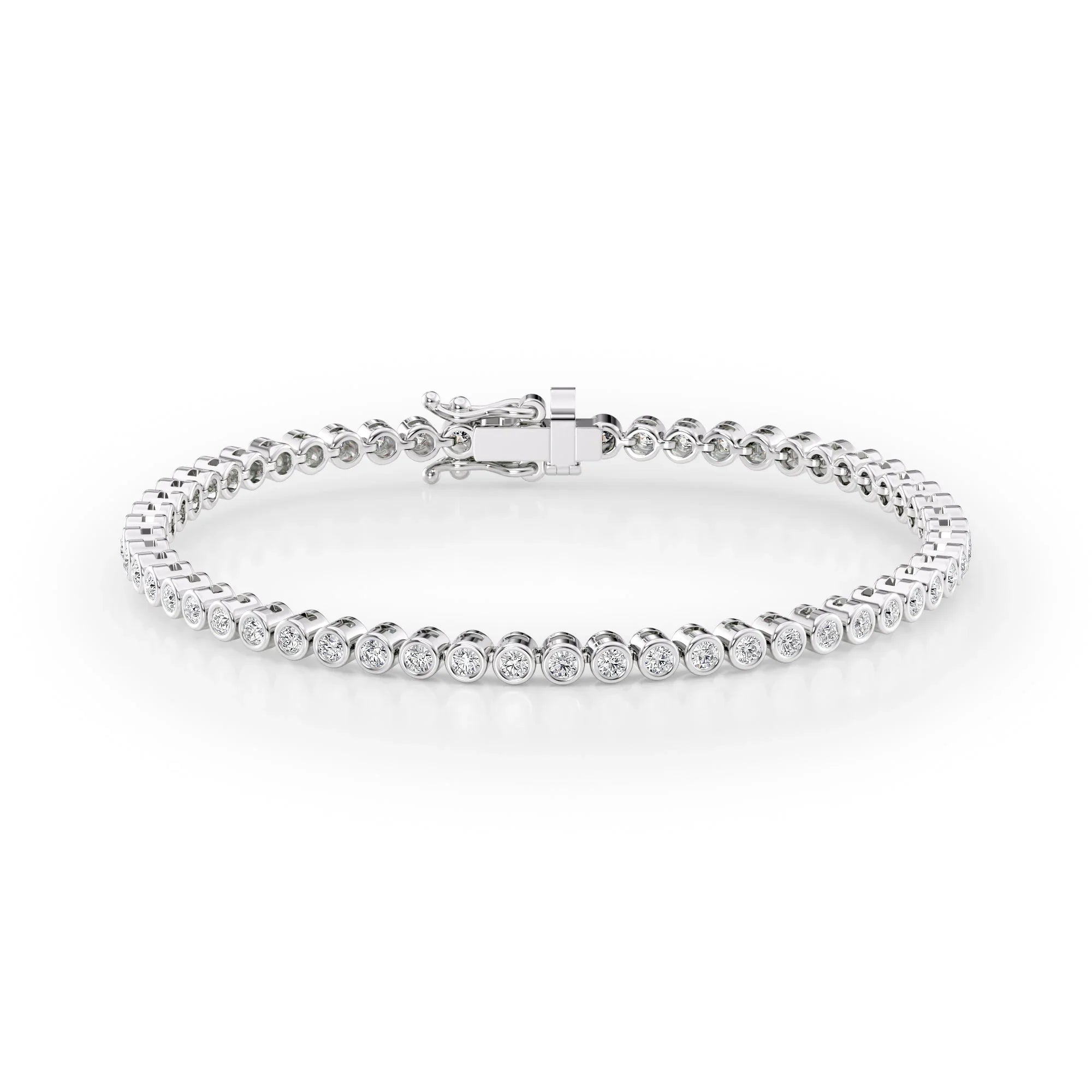 Round Lab Grown Diamond Bezel Tennis Bracelet | EF VS | 1.50–8.50tcw Modern Luxury Bracelet | IGI Certifie