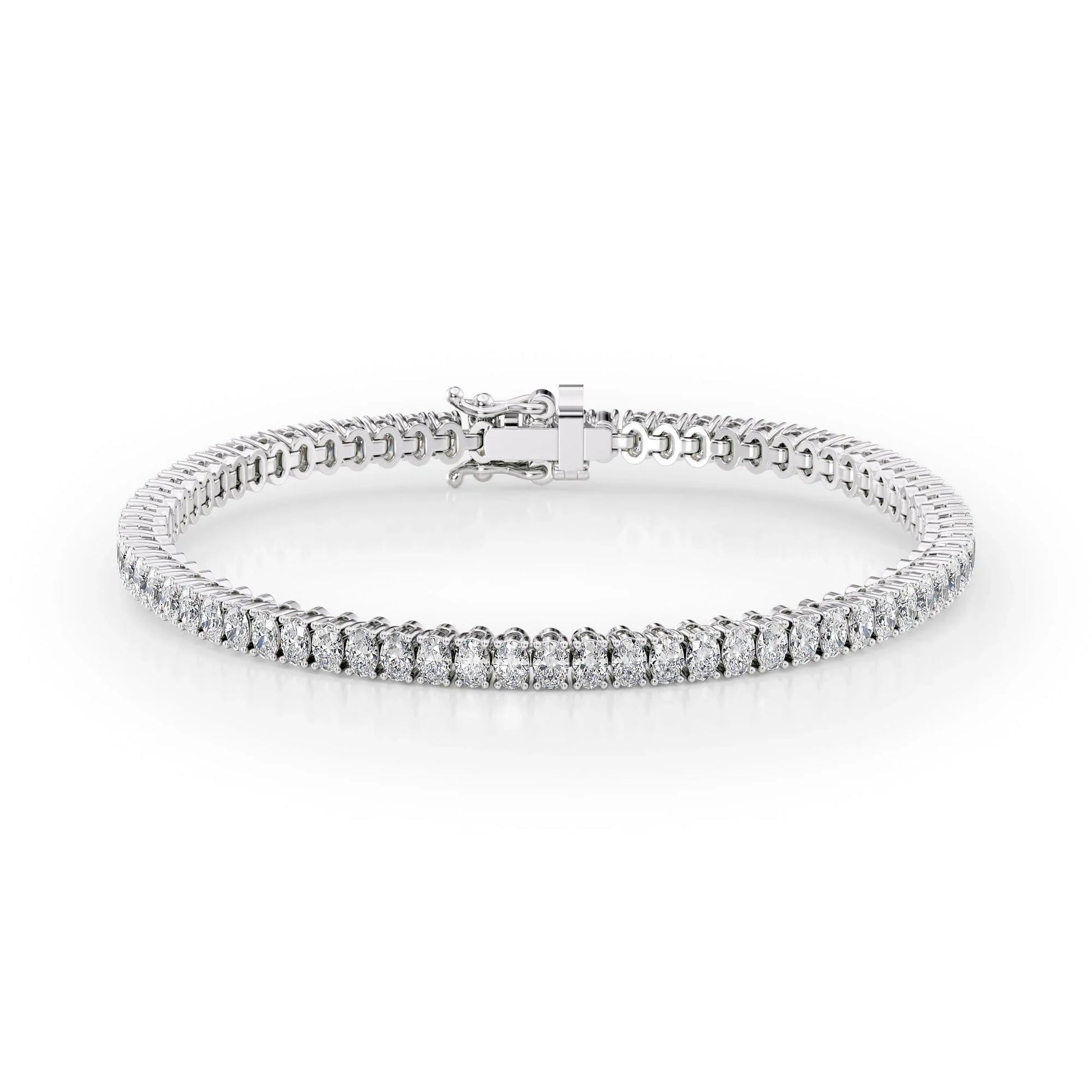Oval Lab Grown Diamond Tennis Bracelet, EF Color, VS Clarity, IGI Certificate
