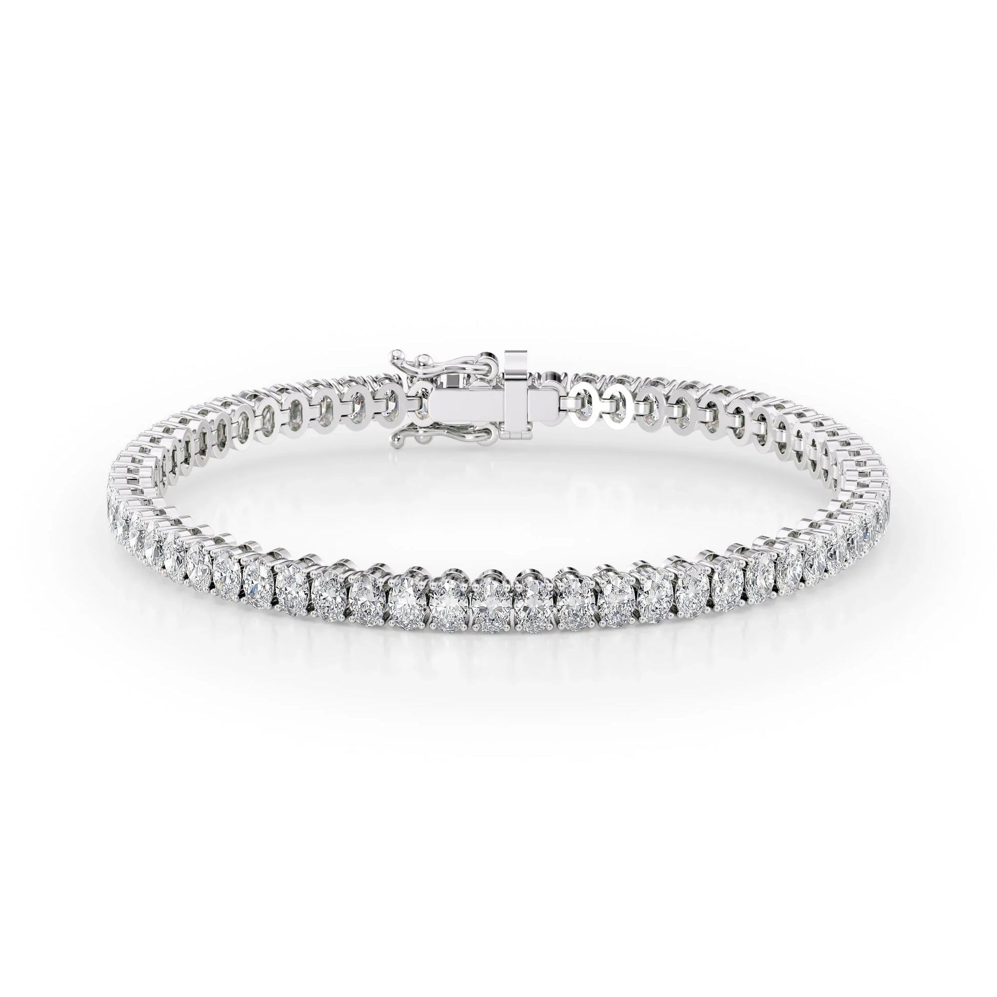 Oval Lab Grown Diamond Tennis Bracelet, EF Color, VS Clarity, IGI Certificate