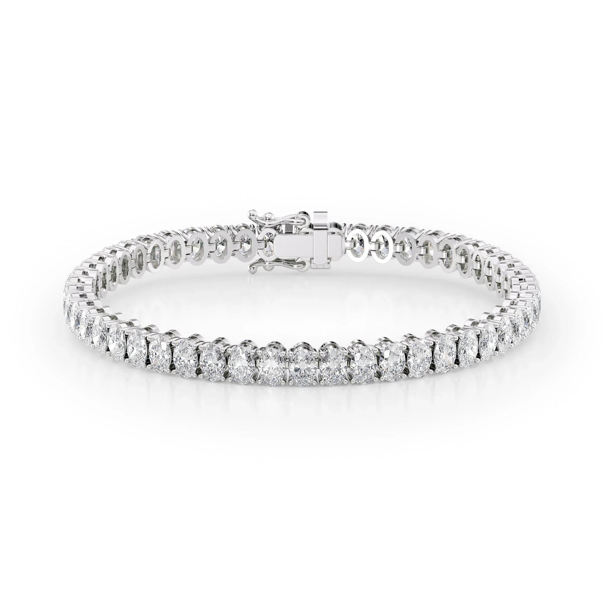 Oval Lab Grown Diamond Tennis Bracelet, EF Color, VS Clarity, IGI Certificate