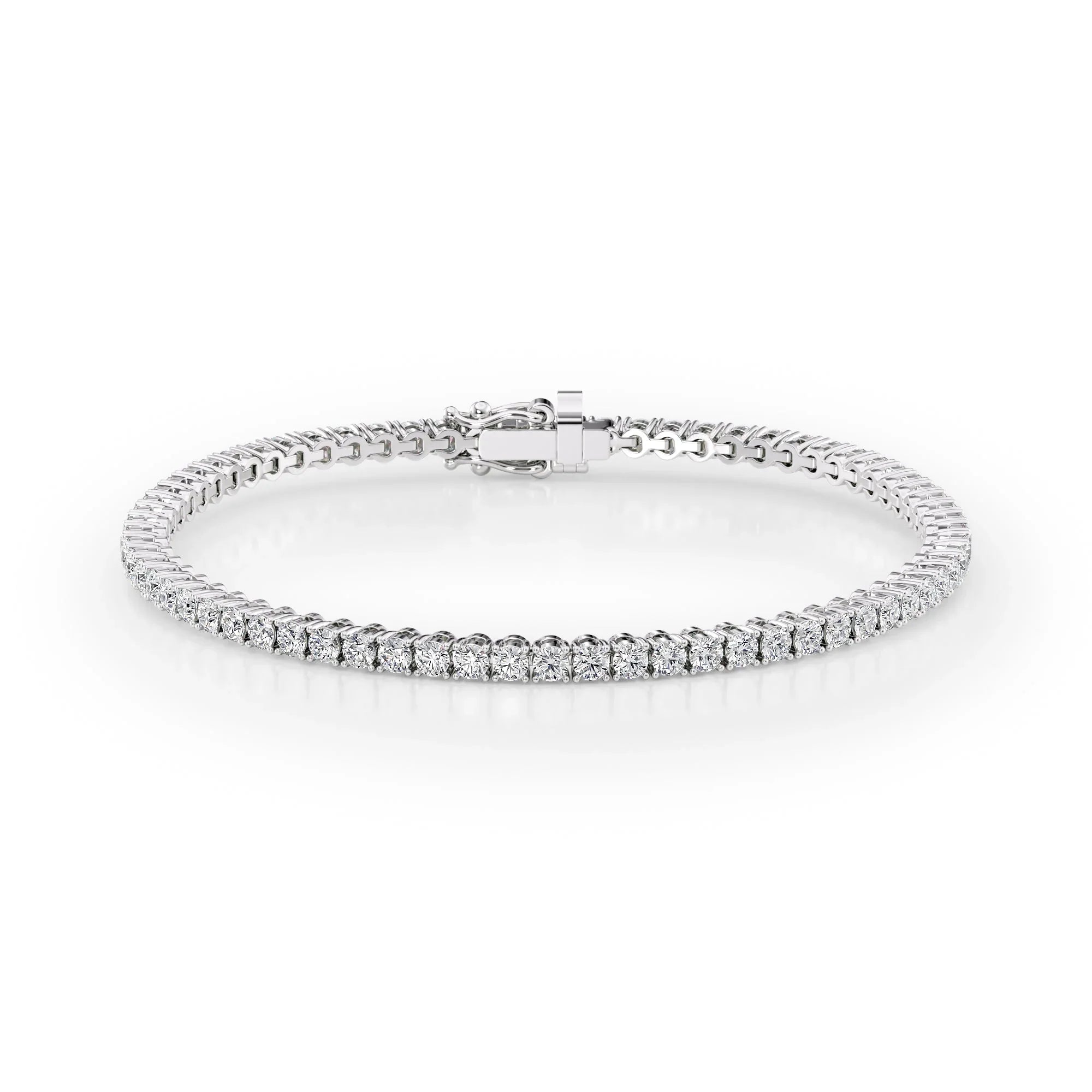 Round Lab Grown Diamond Tennis Bracelet, EF Color, VS Clarity, IGI Certificate