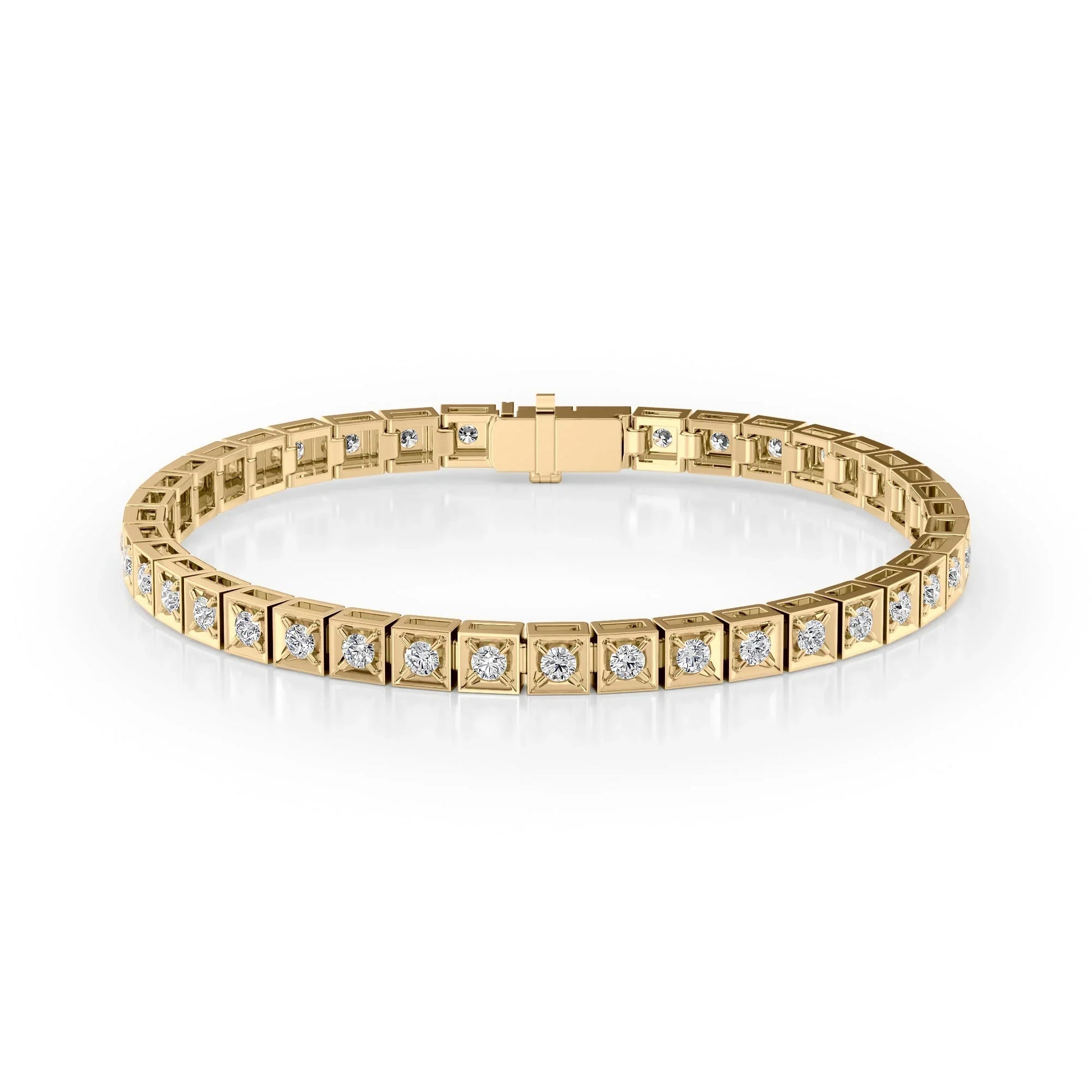 Round Lab Grown Diamond Chocolate Tennis Bracelet, EF Color, VS Clarity, IGI Certified