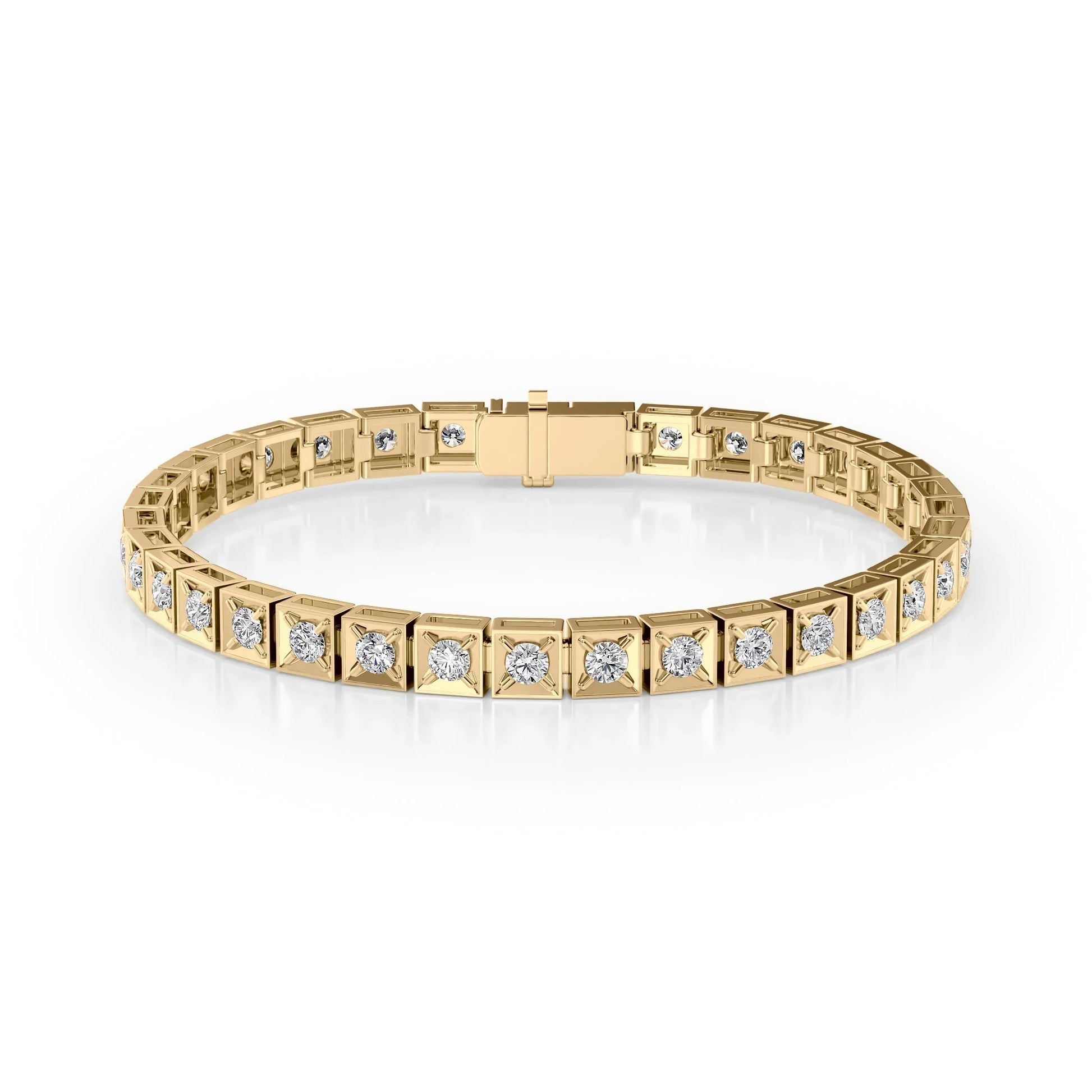 Round Lab Grown Diamond Chocolate Tennis Bracelet, EF Color, VS Clarity, IGI Certified