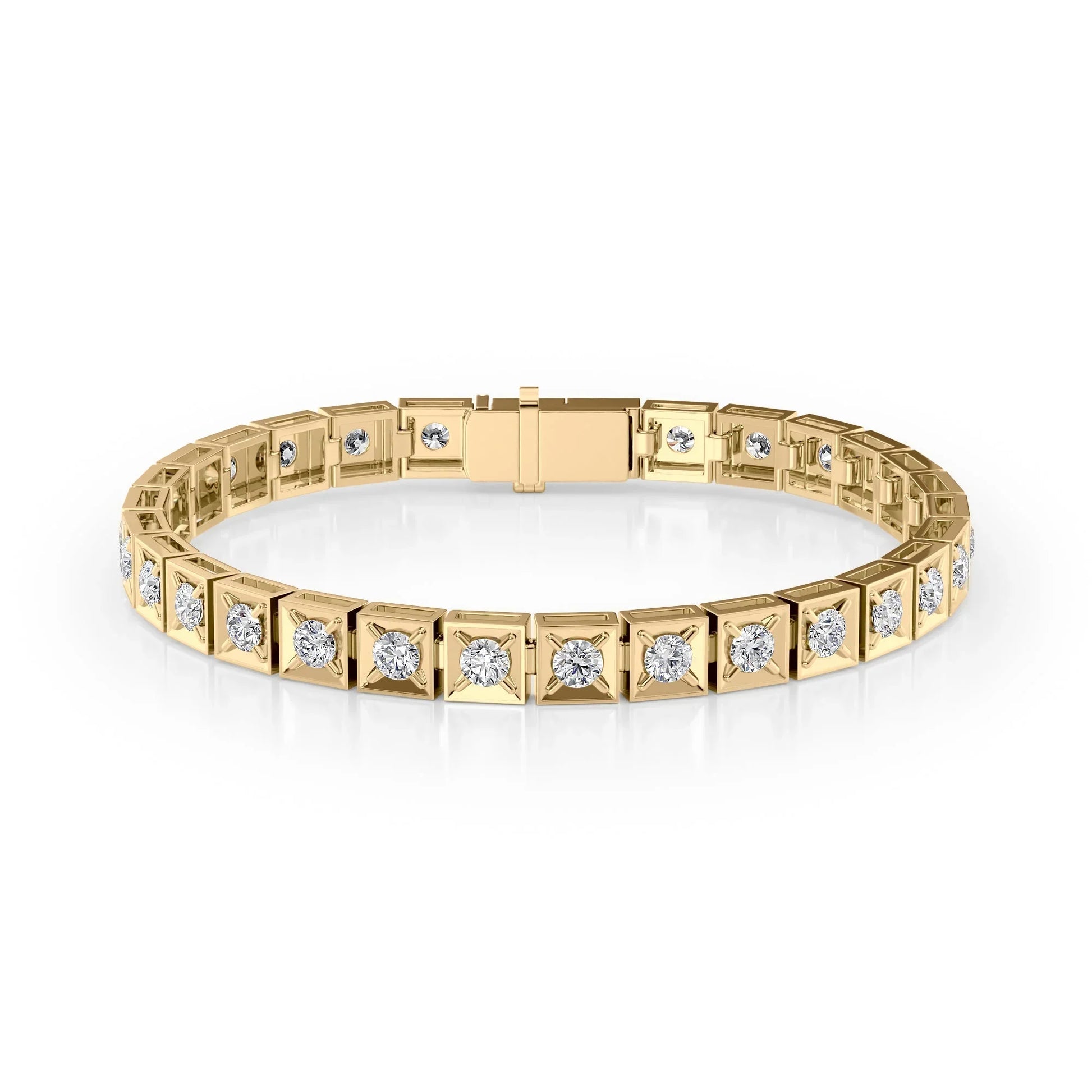 Round Lab Grown Diamond Chocolate Tennis Bracelet, EF Color, VS Clarity, IGI Certified