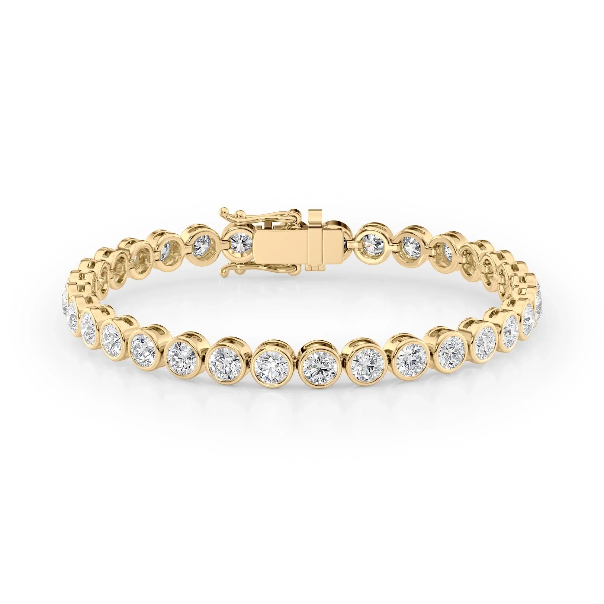 Round  Lab Grown Diamond Bezel Tennis Bracelet, EF Color, VS Clarity, IGI Certified