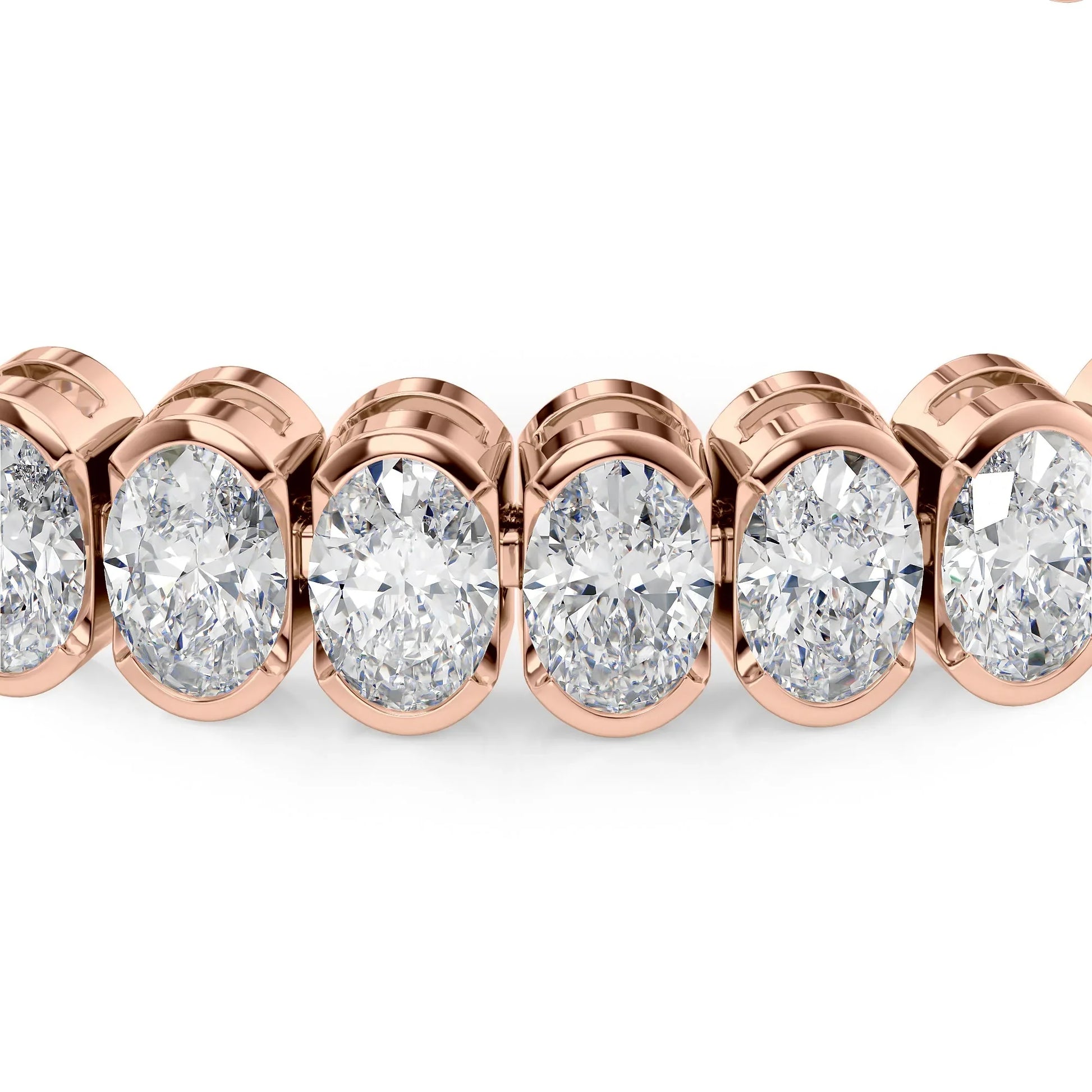 Oval Lab Grown Diamond Bezel Tennis Bracelet, EF Color, VS Clarity, IGI Certificate