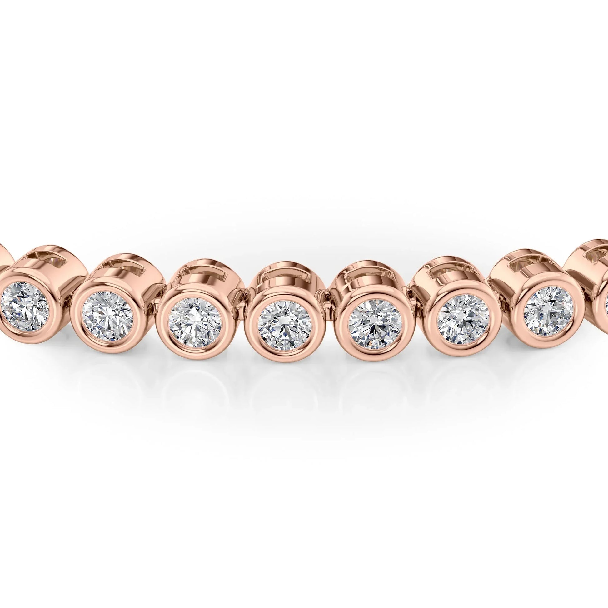 Round  Lab Grown Diamond Bezel Tennis Bracelet, EF Color, VS Clarity, IGI Certified