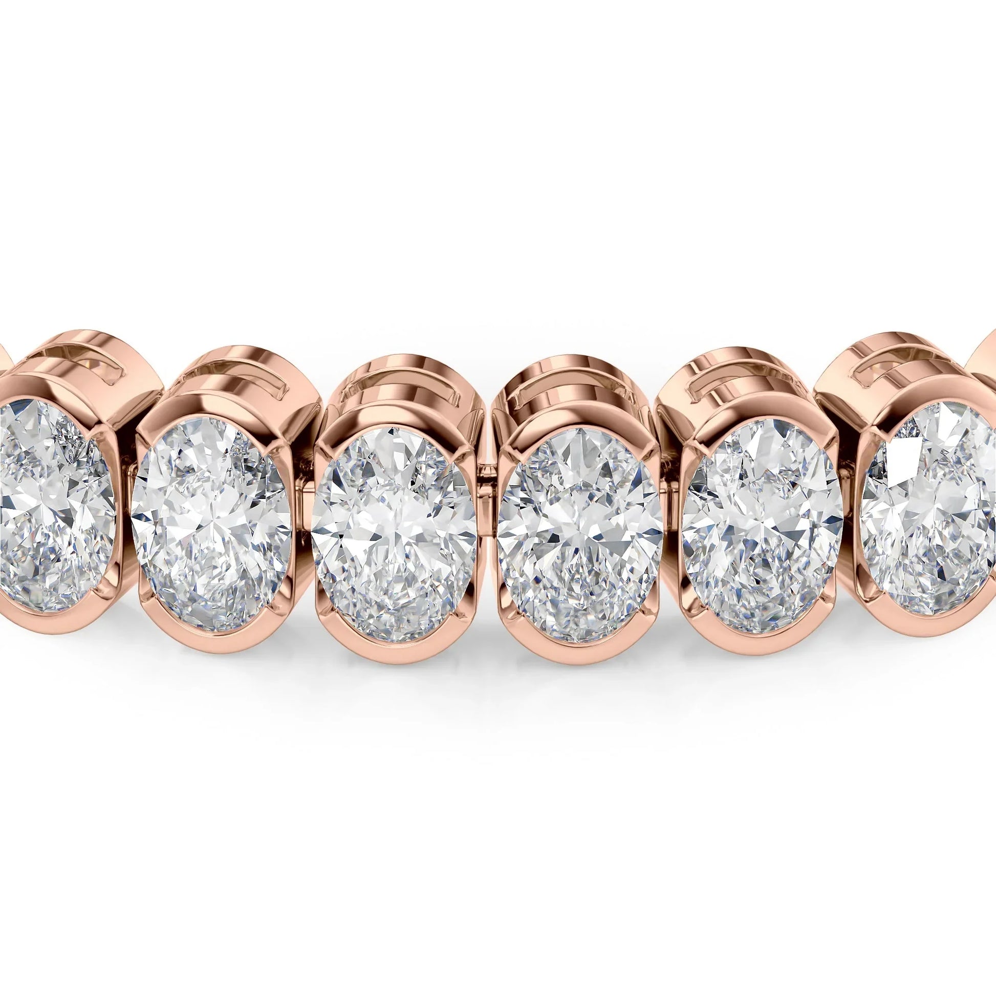 Oval Lab Grown Diamond Bezel Tennis Bracelet, EF Color, VS Clarity, IGI Certificate