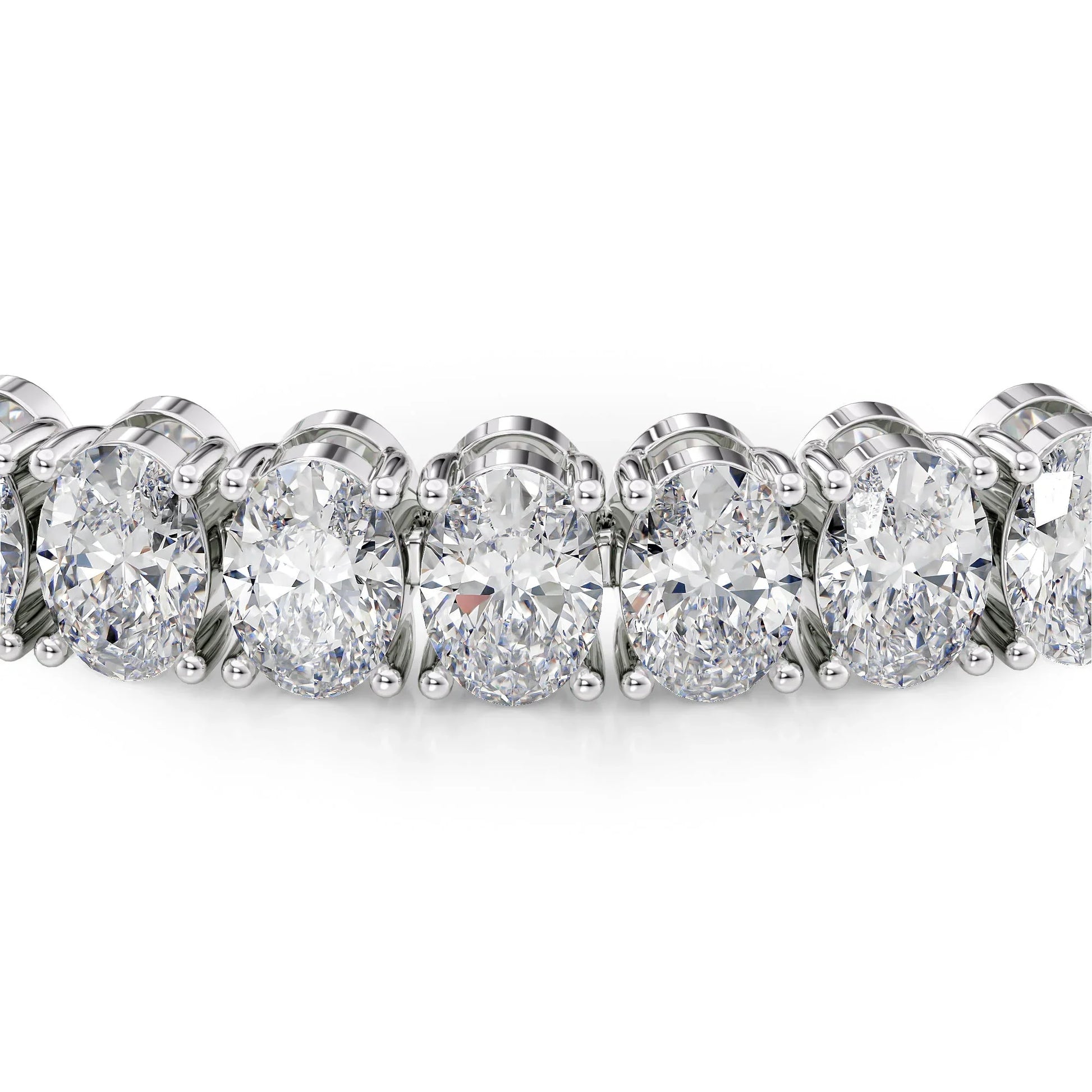 Oval Lab Grown Diamond Tennis Bracelet, EF Color, VS Clarity, IGI Certificate