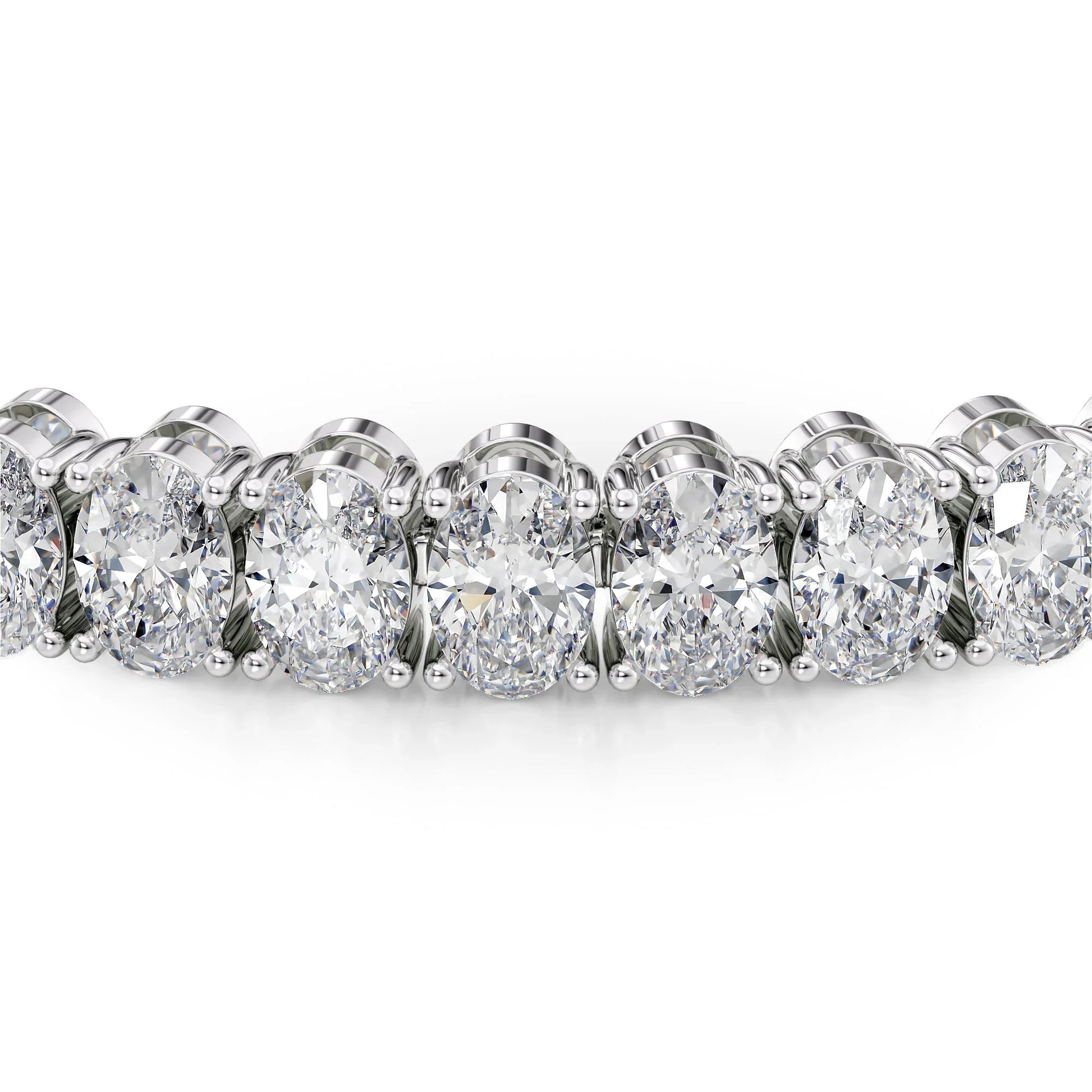 Oval Lab Grown Diamond Tennis Bracelet, EF Color, VS Clarity, IGI Certificate