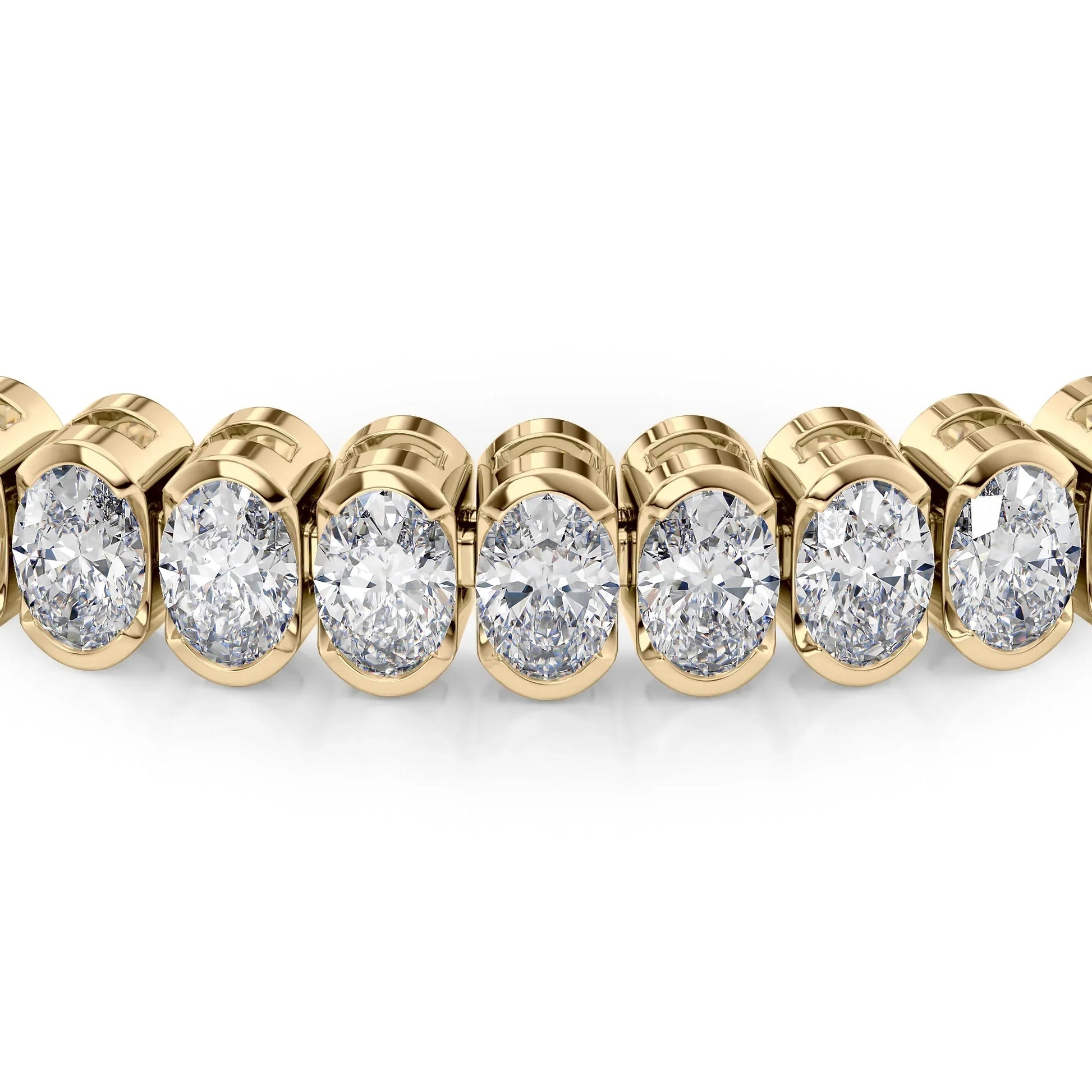 Oval Lab Grown Diamond Bezel Tennis Bracelet, EF Color, VS Clarity, IGI Certificate