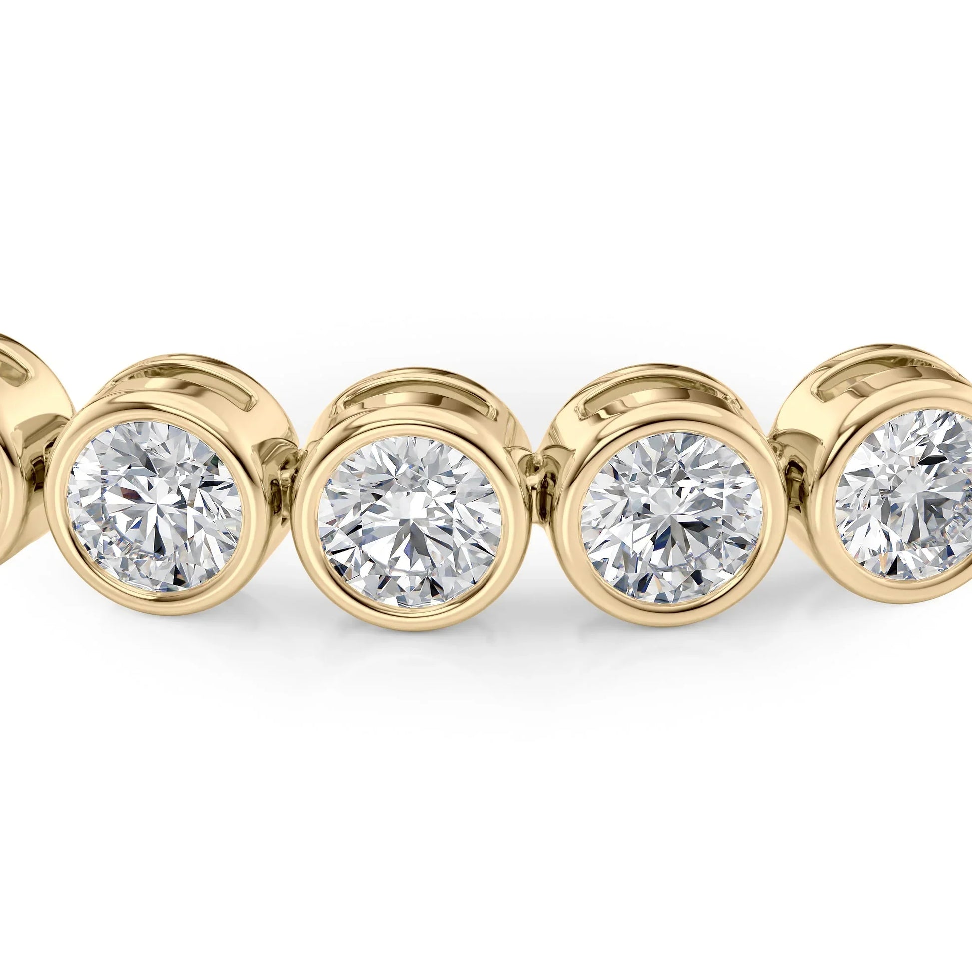 Round  Lab Grown Diamond Bezel Tennis Bracelet, EF Color, VS Clarity, IGI Certified