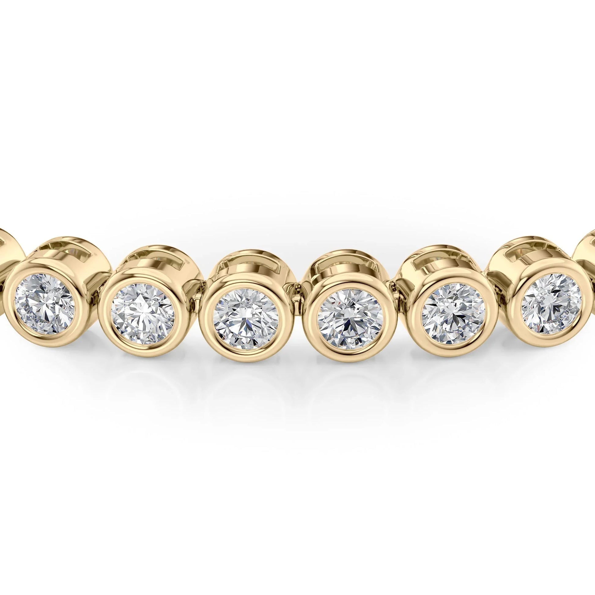 Round Lab Grown Diamond Bezel Tennis Bracelet, EF Color, VS Clarity, IGI Certified