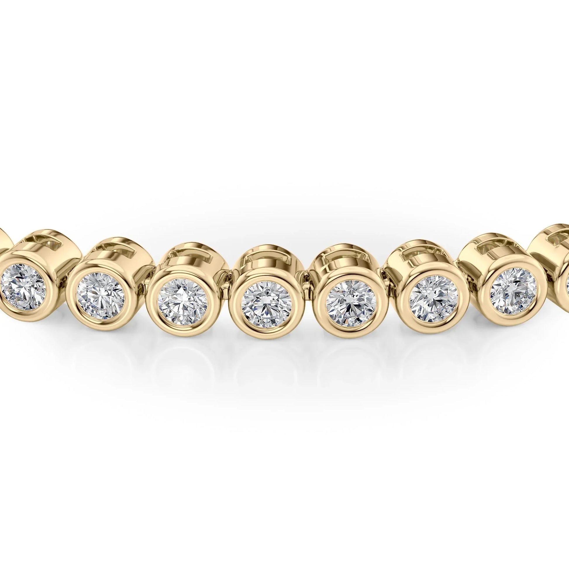 Round Lab Grown Diamond Bezel Tennis Bracelet,EF Color, VS Clarity, IGI Certificate