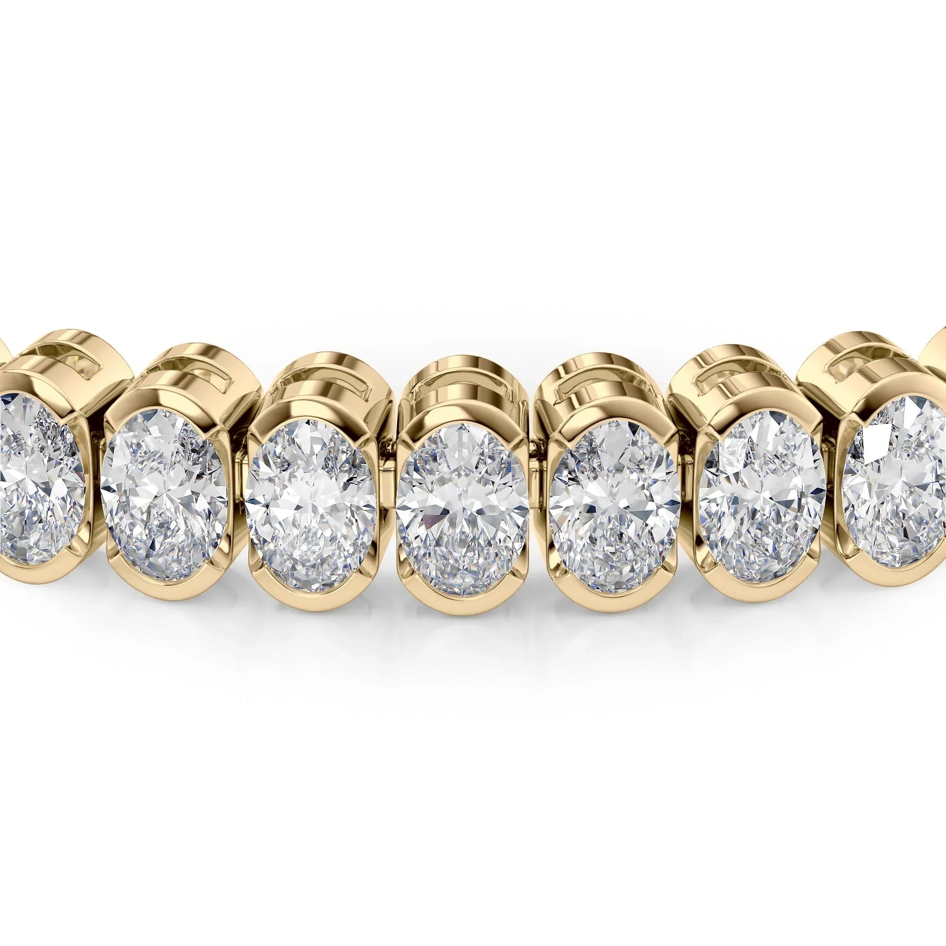 Oval Lab Grown Diamond Bezel Tennis Bracelet, EF Color, VS Clarity, IGI Certificate