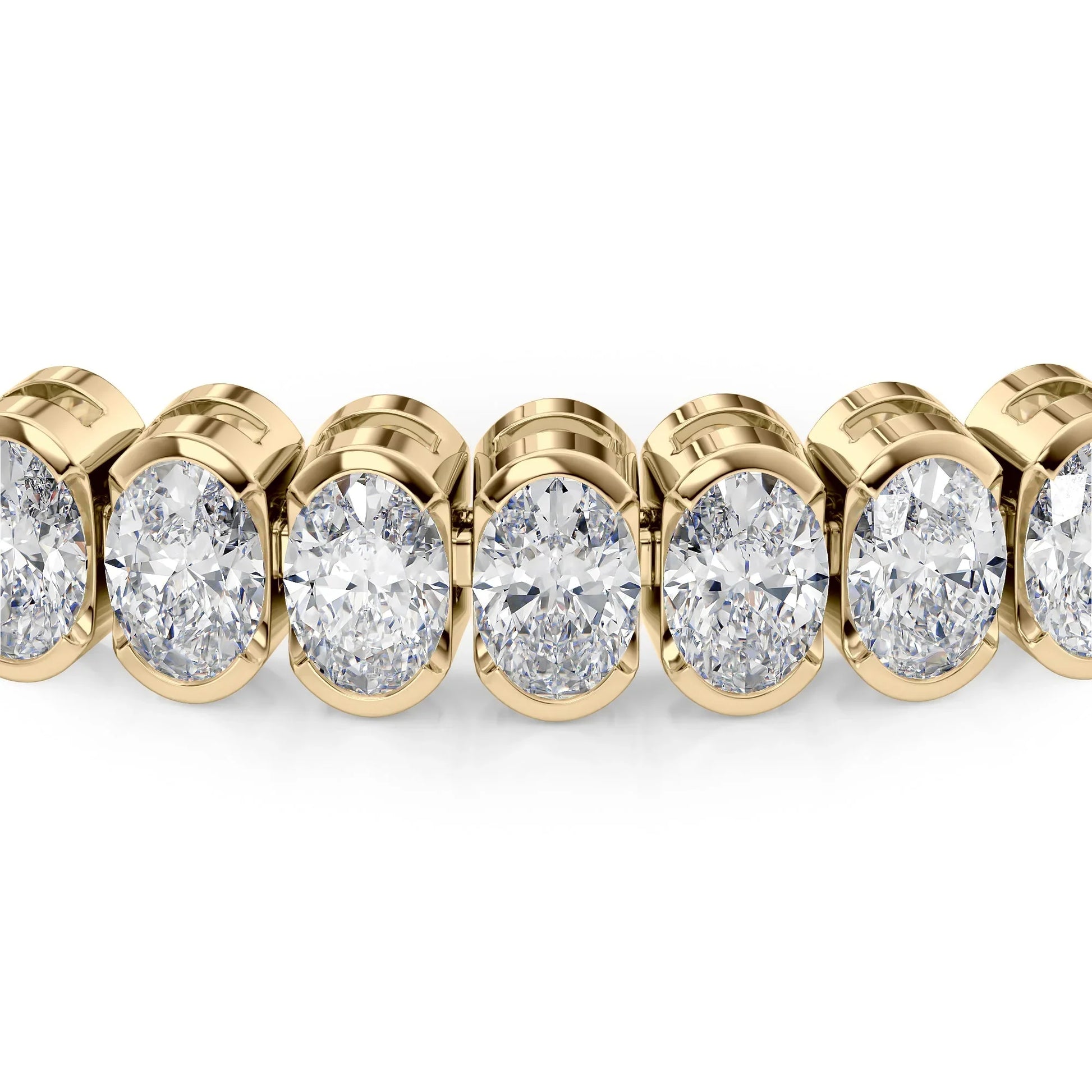 Oval Lab Grown Diamond Bezel Tennis Bracelet, EF Color, VS Clarity, IGI Certificate