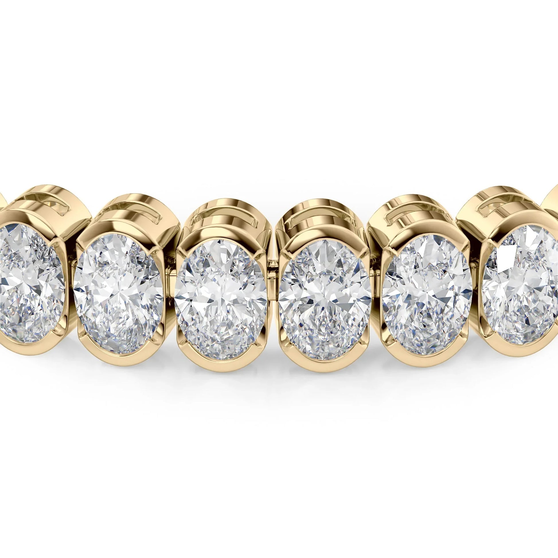 Oval Lab Grown Diamond Bezel Tennis Bracelet, EF Color, VS Clarity, IGI Certificate