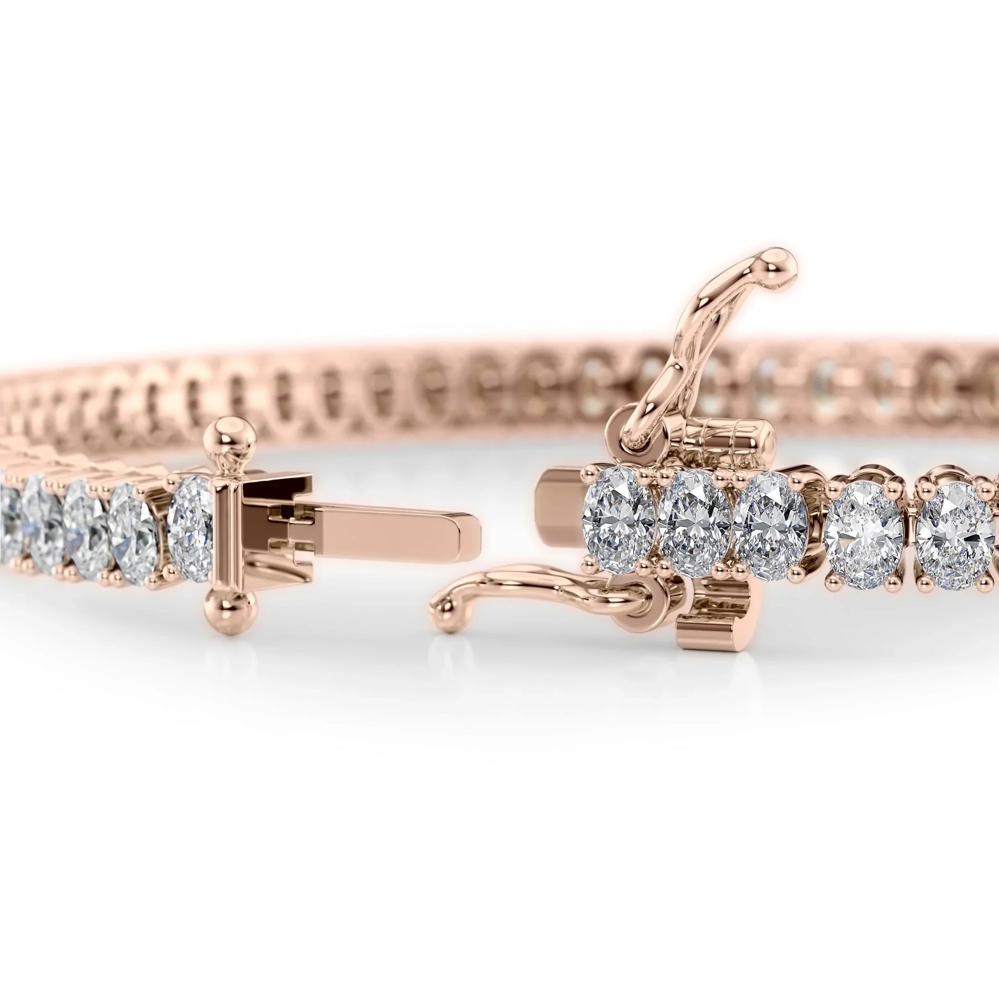 Oval Lab Grown Diamond Tennis Bracelet, EF Color, VS Clarity, IGI Certificate