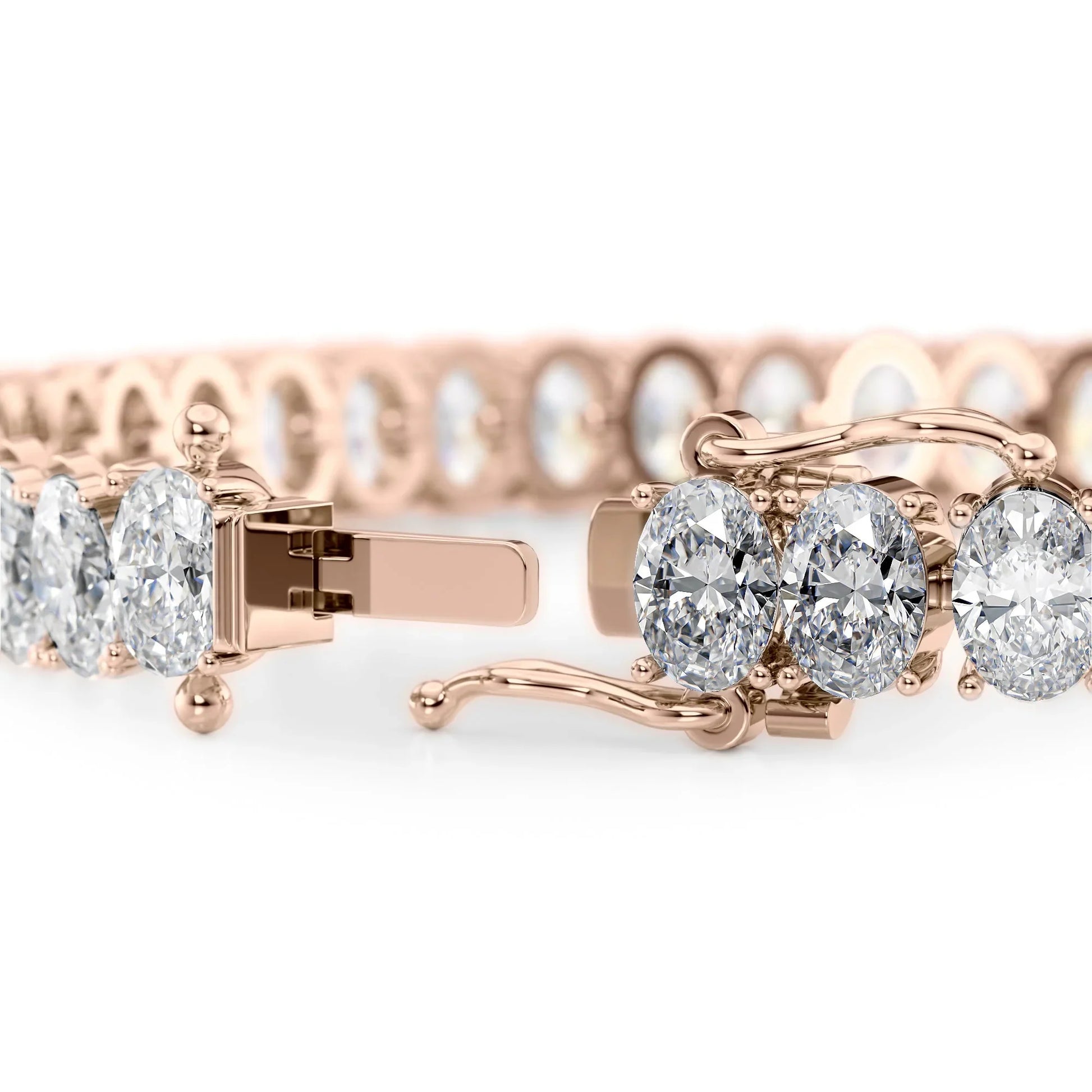 Oval Lab Grown Diamond Tennis Bracelet, EF Color, VS Clarity, IGI Certificate