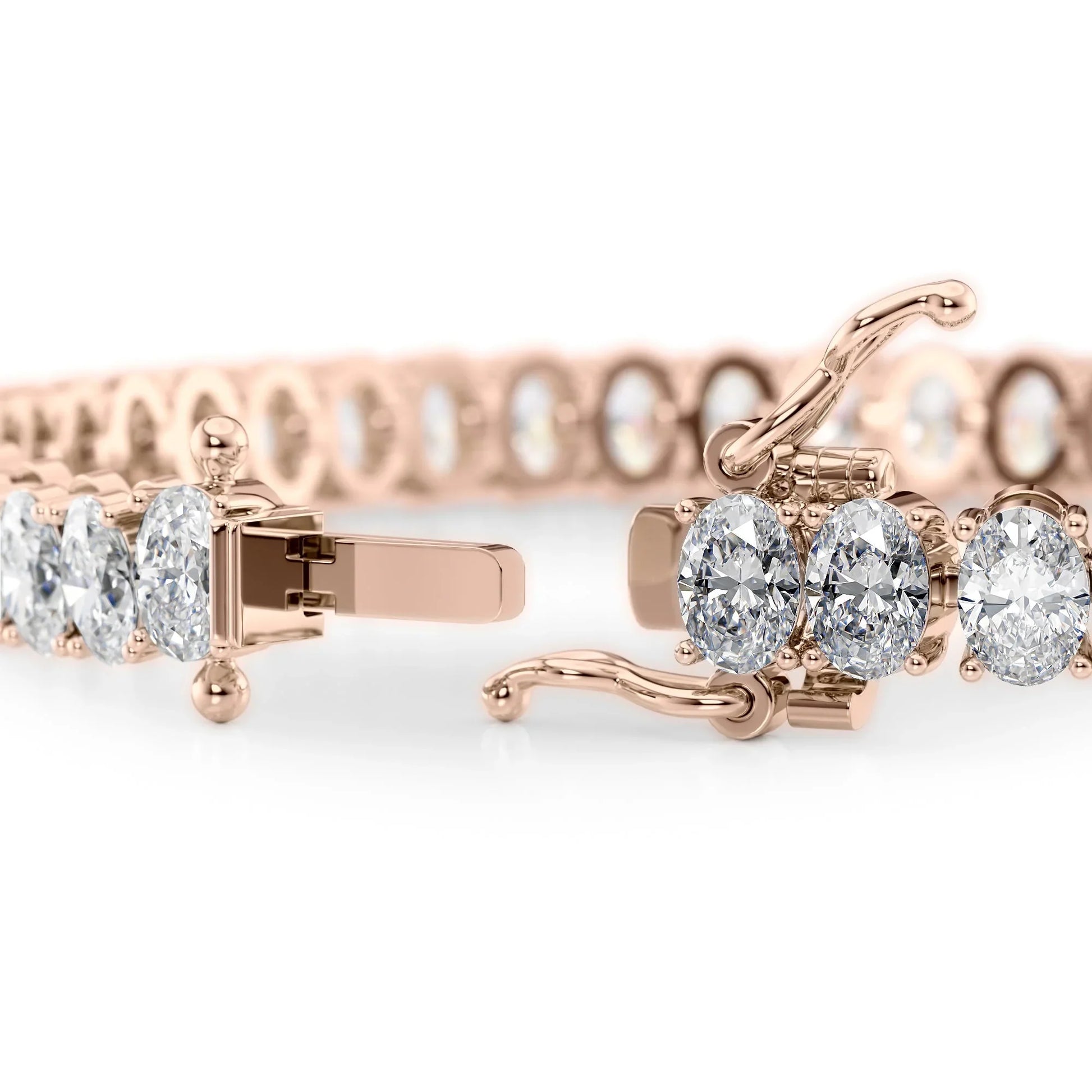 Oval Lab Grown Diamond Tennis Bracelet, EF Color, VS Clarity, IGI Certificate