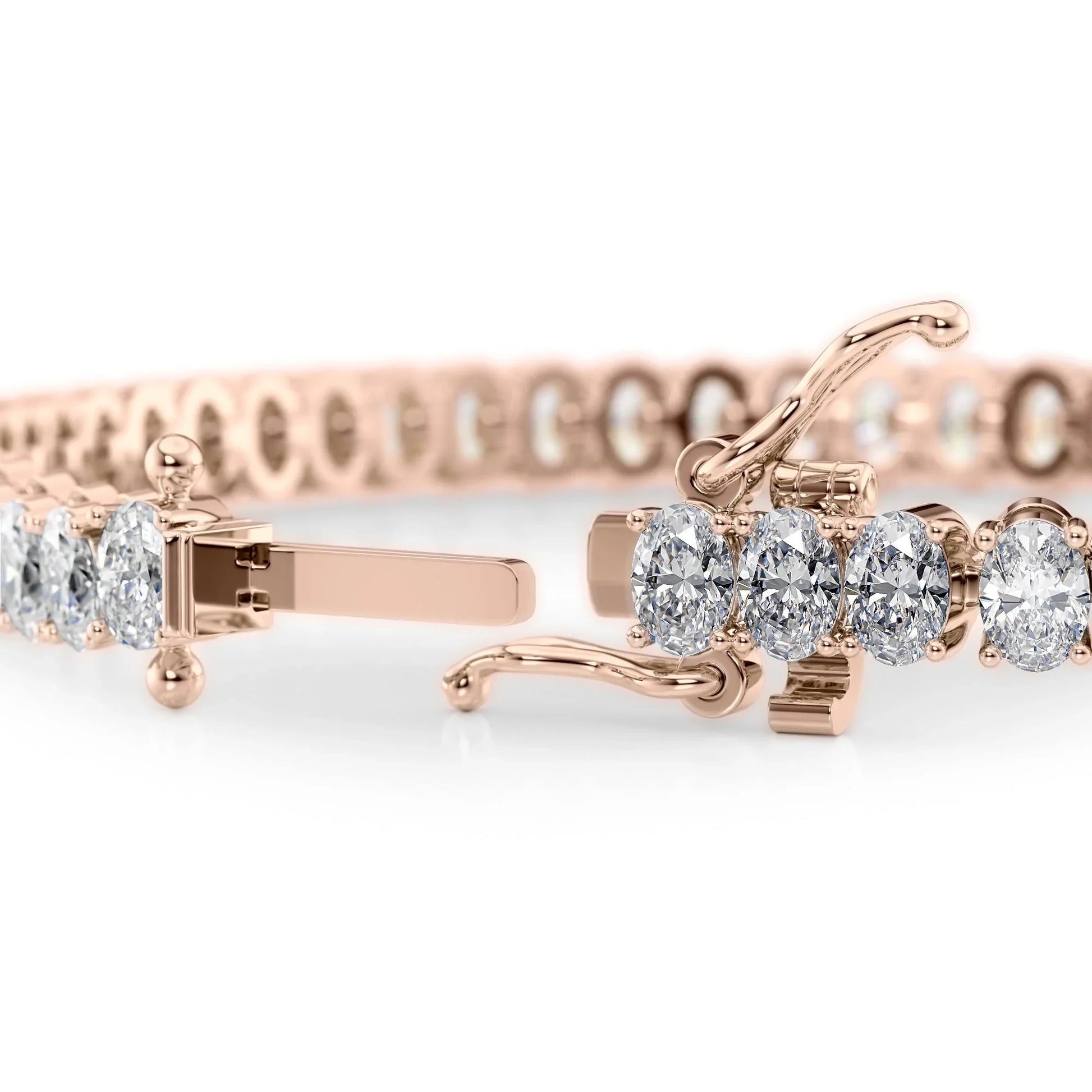 Oval Lab Grown Diamond Tennis Bracelet, EF Color, VS Clarity, IGI Certificate