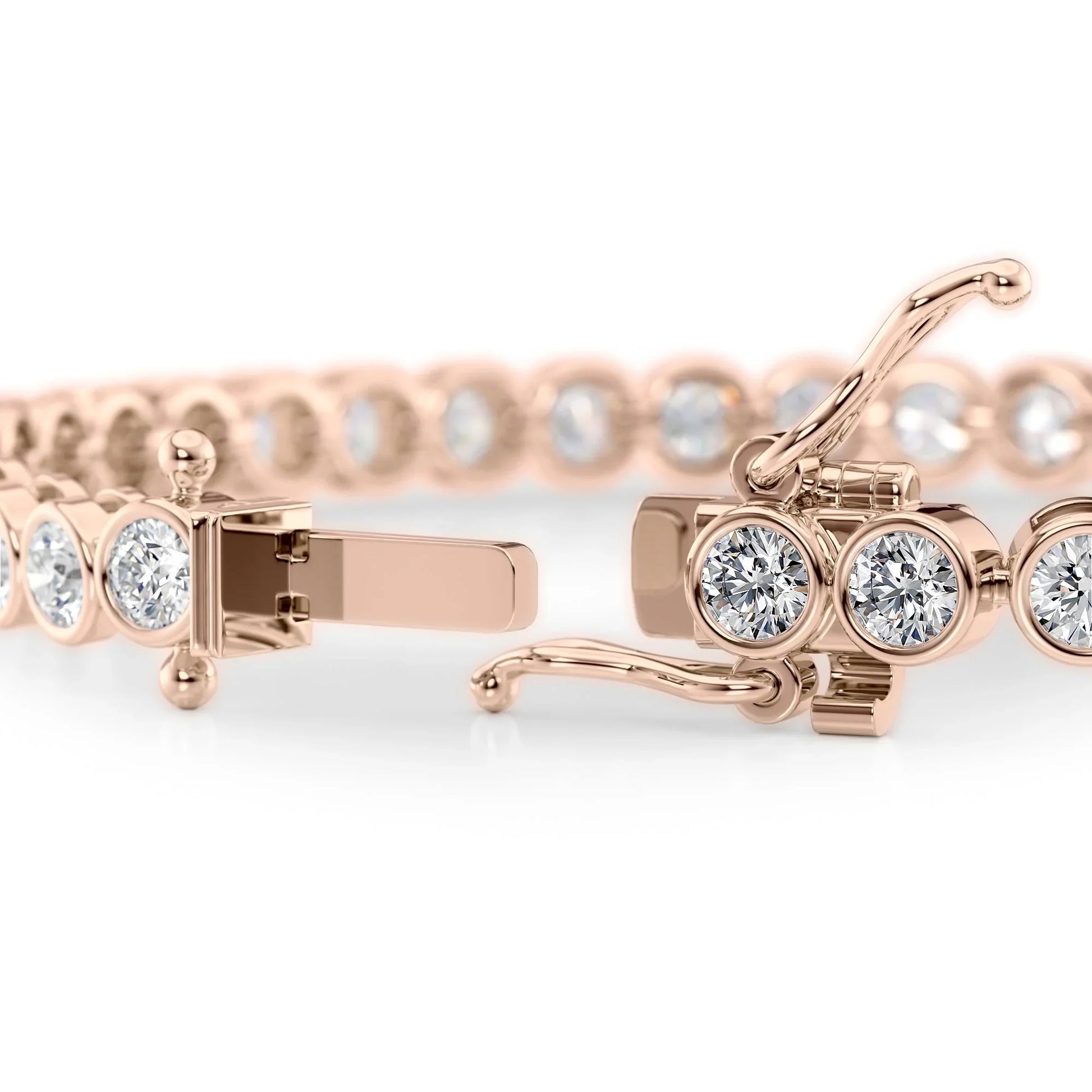 Round  Lab Grown Diamond Bezel Tennis Bracelet, EF Color, VS Clarity, IGI Certified