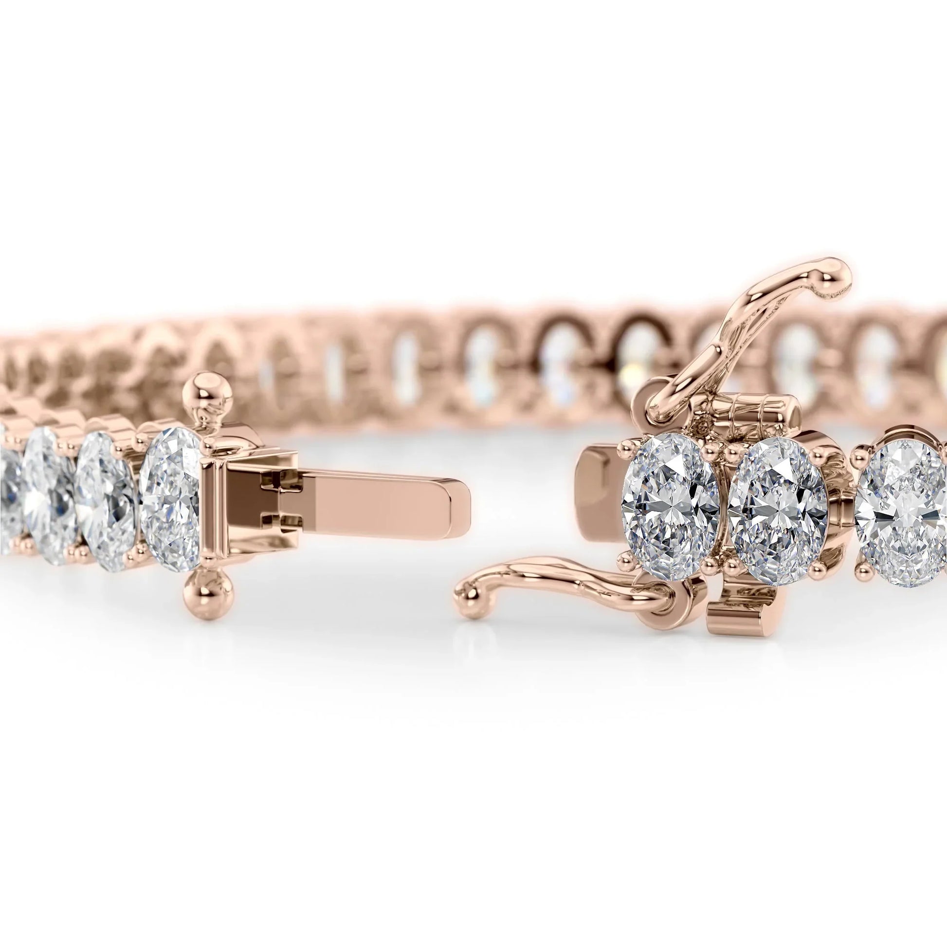 Oval Lab Grown Diamond Tennis Bracelet, EF Color, VS Clarity, IGI Certificate