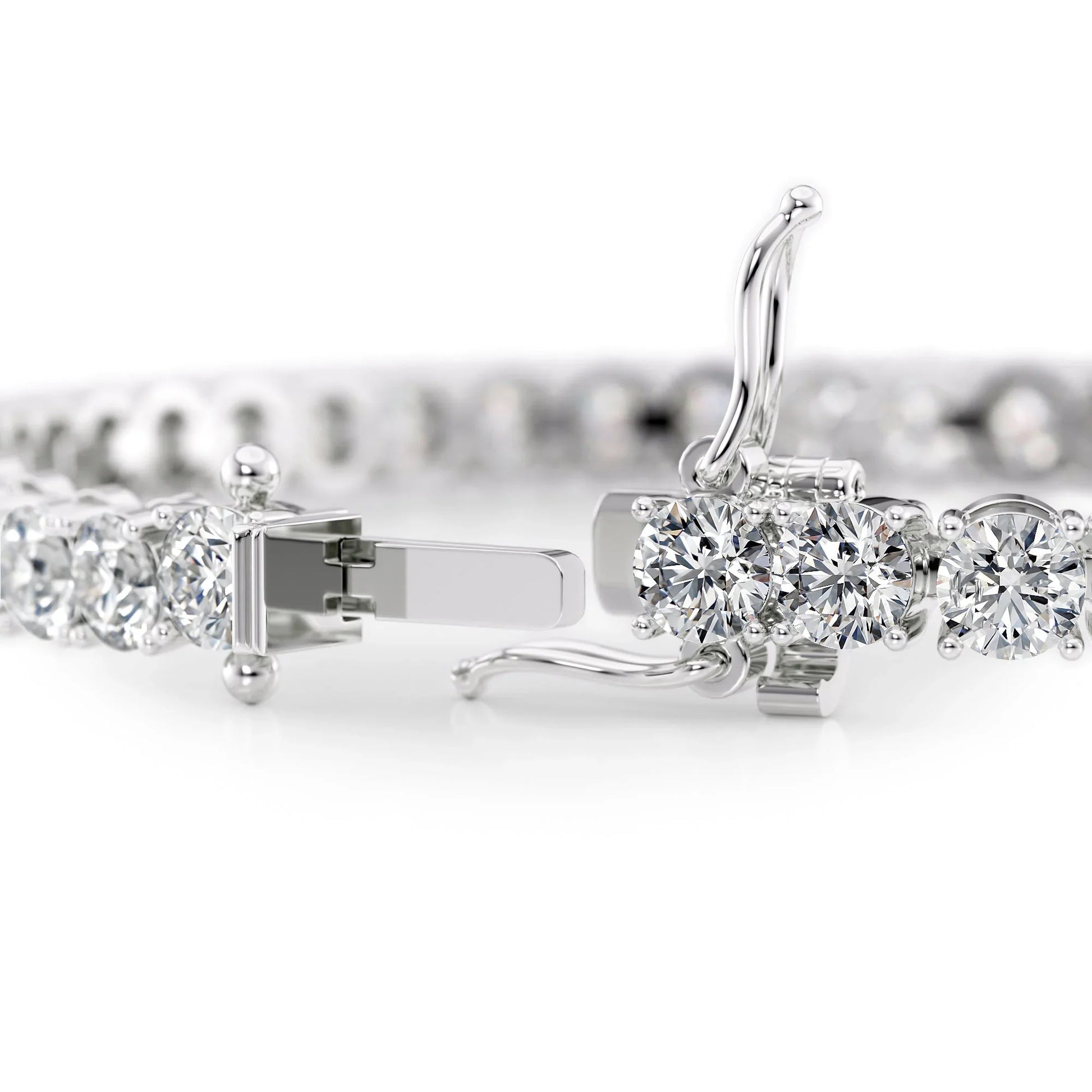 Round Lab Grown Diamond Tennis Bracelet, EF Color, VS Clarity, IGI Certificate