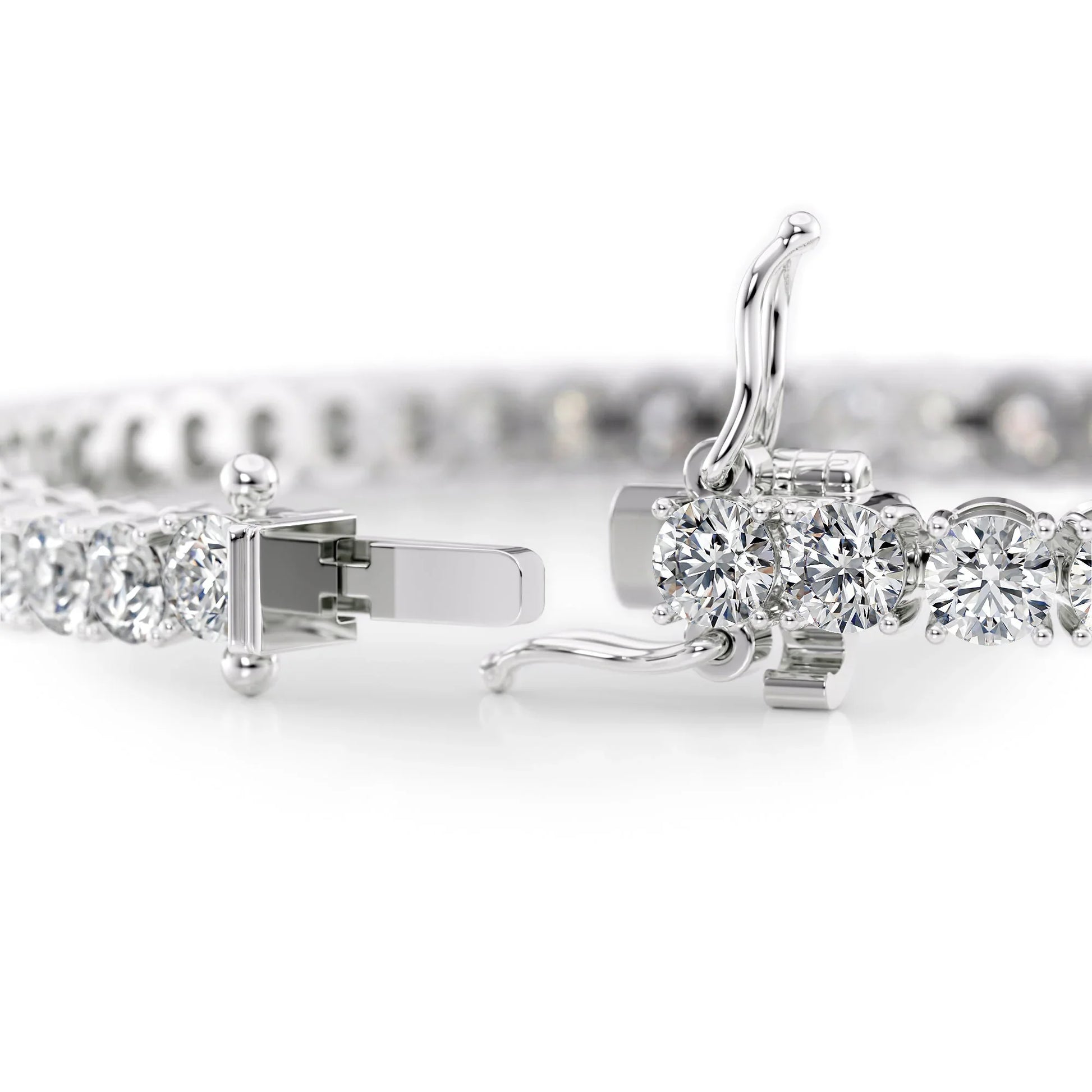 Round Lab Grown Diamond Tennis Bracelet, EF Color, VS Clarity, IGI Certificate