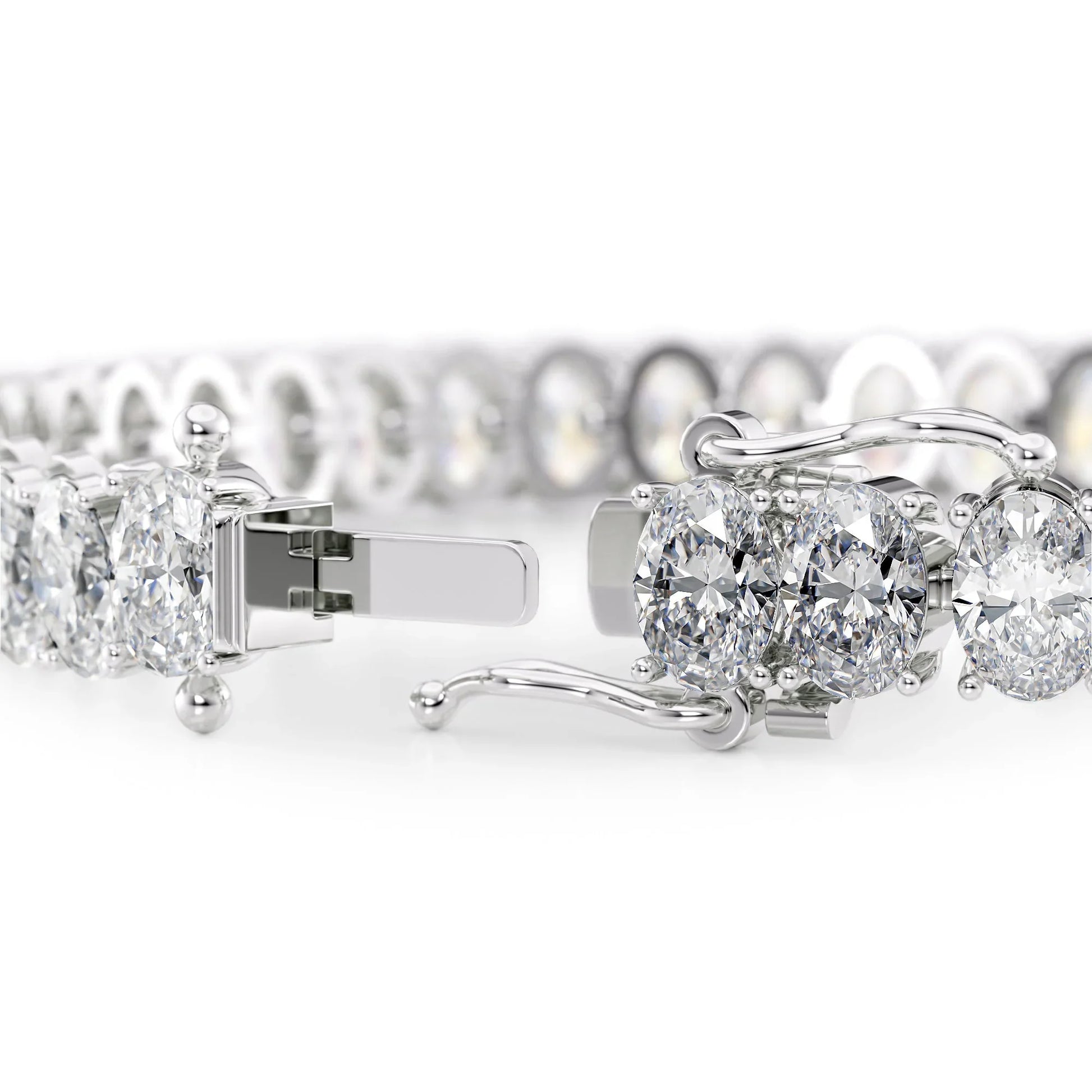 Oval Lab Grown Diamond Tennis Bracelet, EF Color, VS Clarity, IGI Certificate