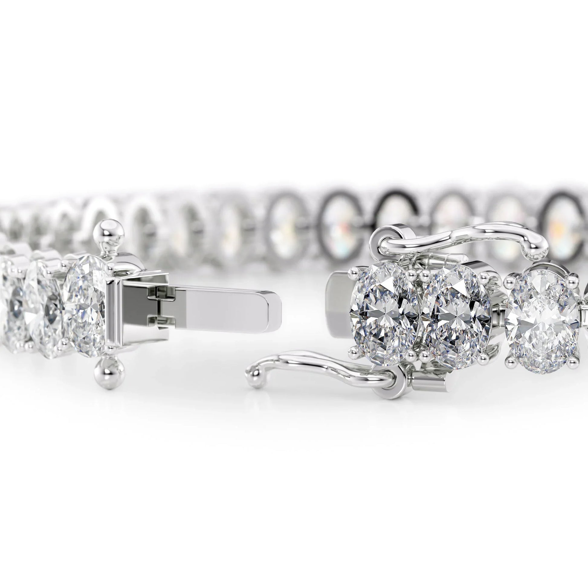 Oval Lab Grown Diamond Tennis Bracelet, EF Color, VS Clarity, IGI Certificate