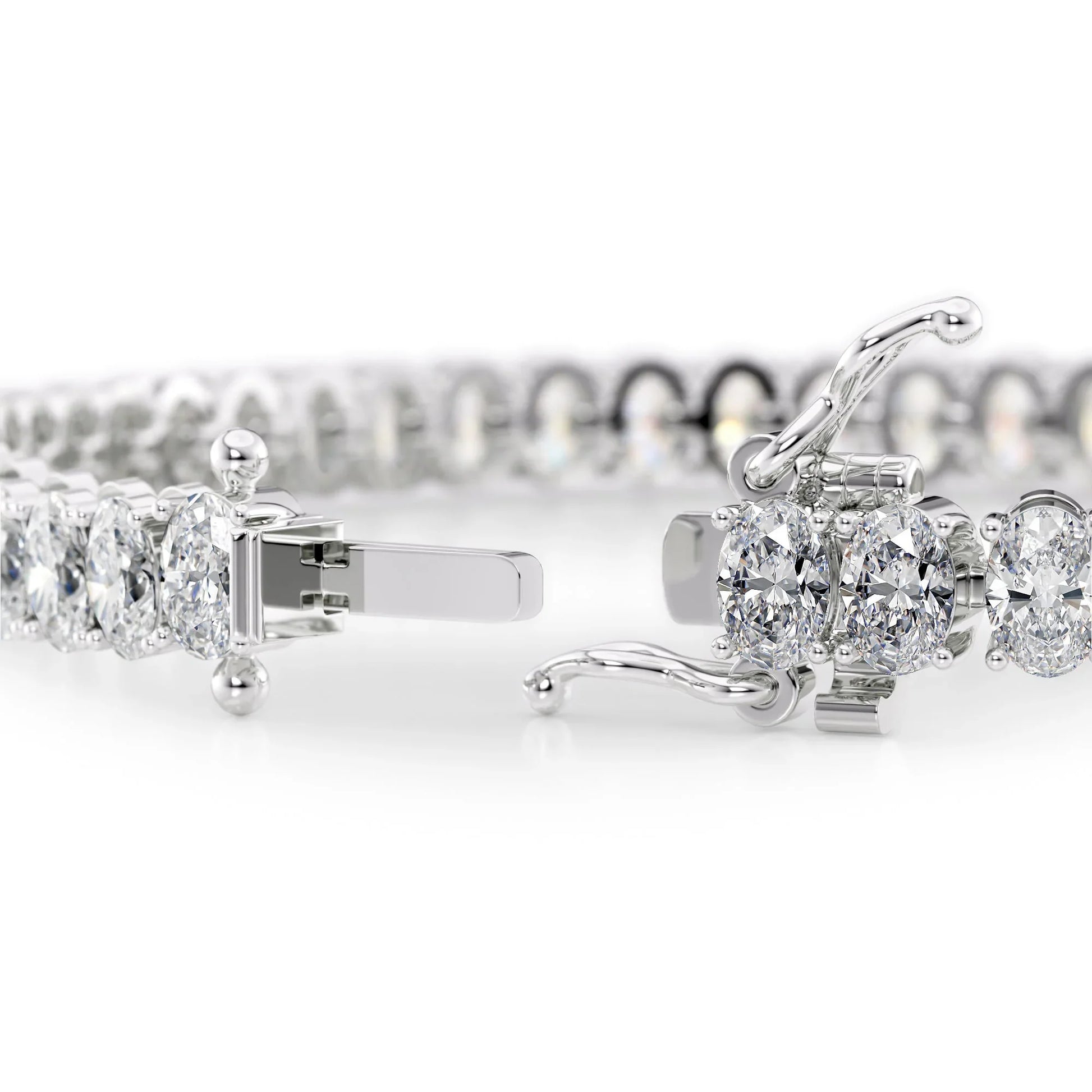 Oval Lab Grown Diamond Tennis Bracelet, EF Color, VS Clarity, IGI Certificate