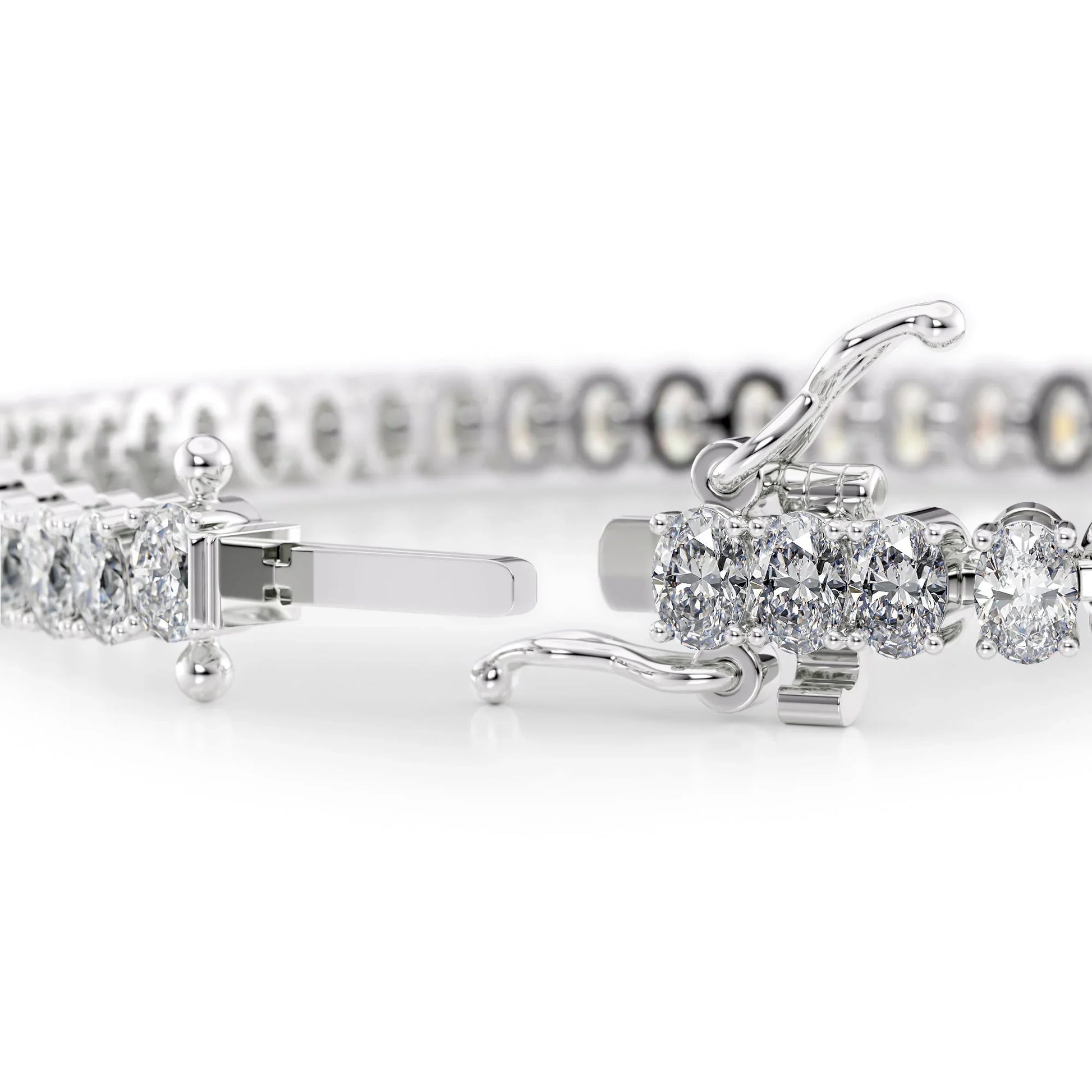 Oval Lab Grown Diamond Tennis Bracelet, EF Color, VS Clarity, IGI Certificate
