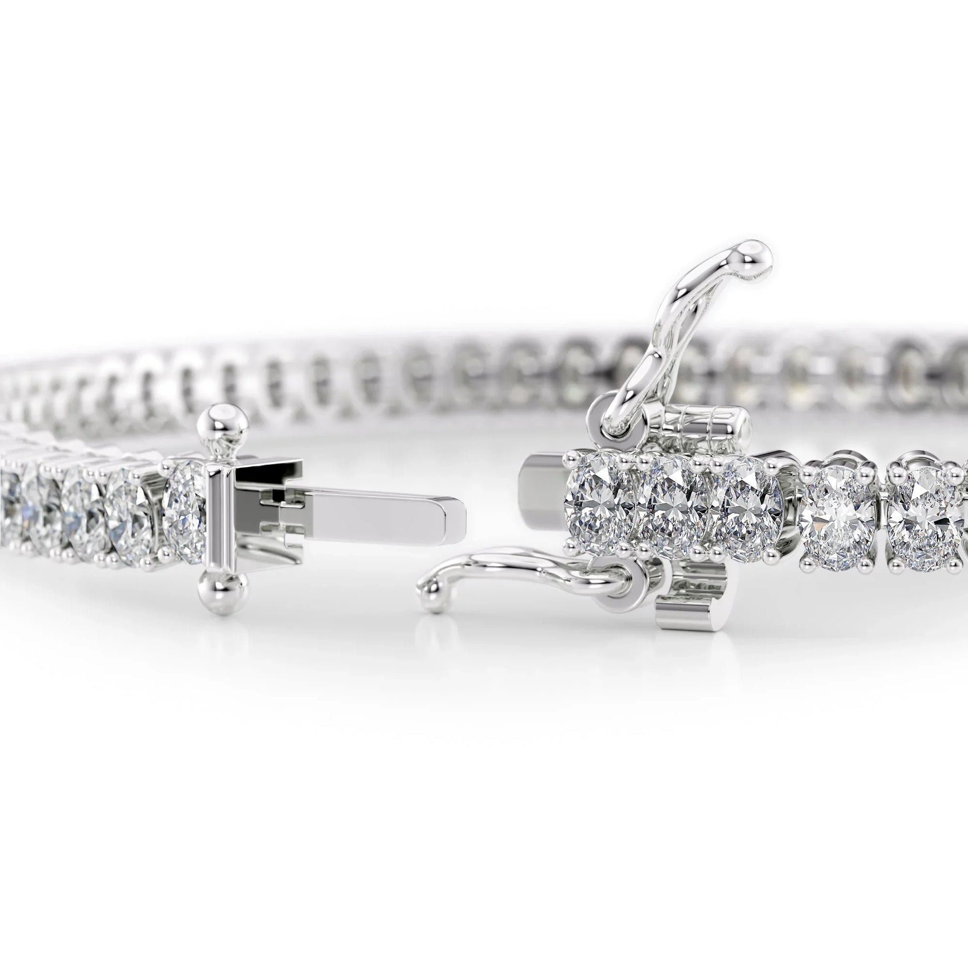 Oval Lab Grown Diamond Tennis Bracelet, EF Color, VS Clarity, IGI Certificate