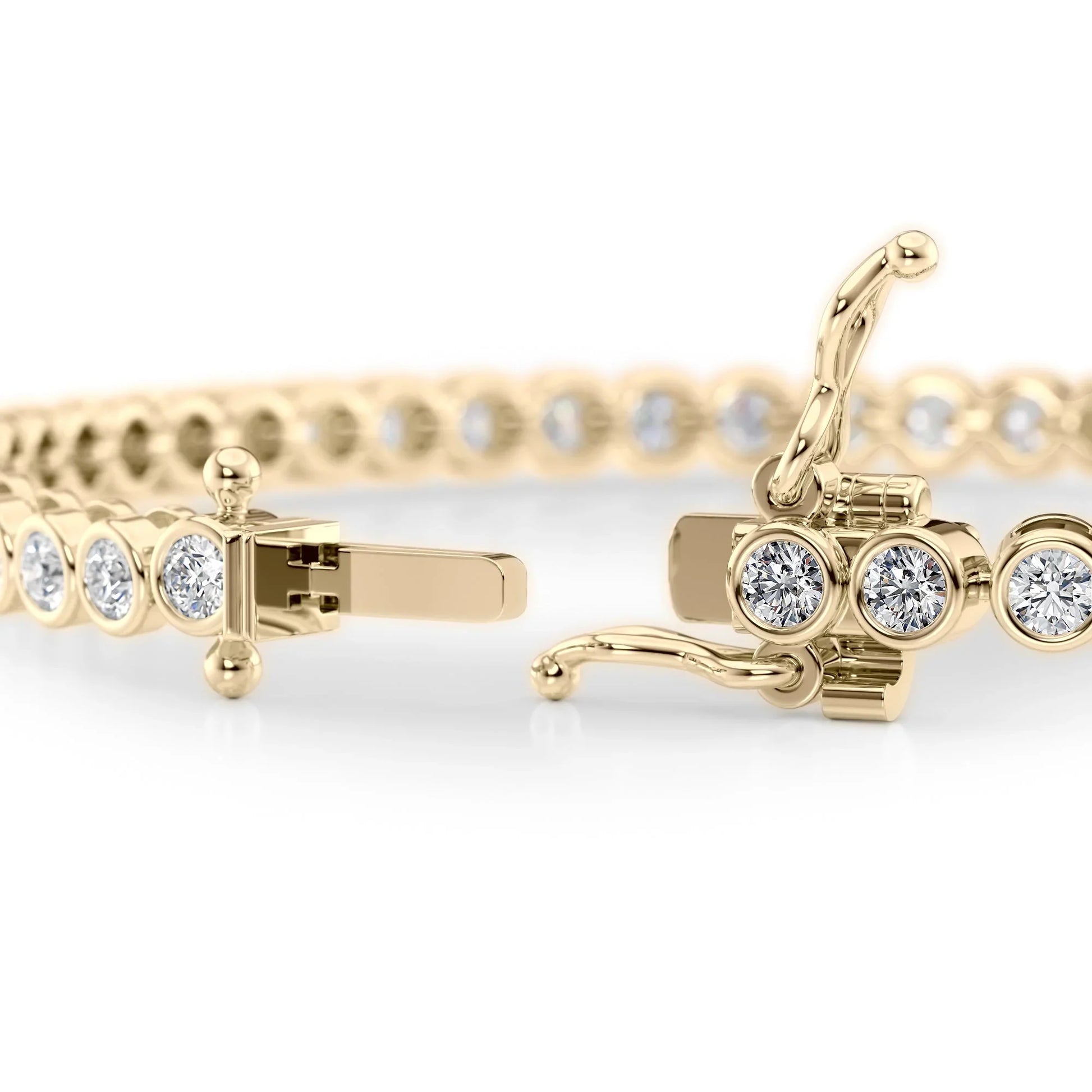 Round  Lab Grown Diamond Bezel Tennis Bracelet, EF Color, VS Clarity, IGI Certified